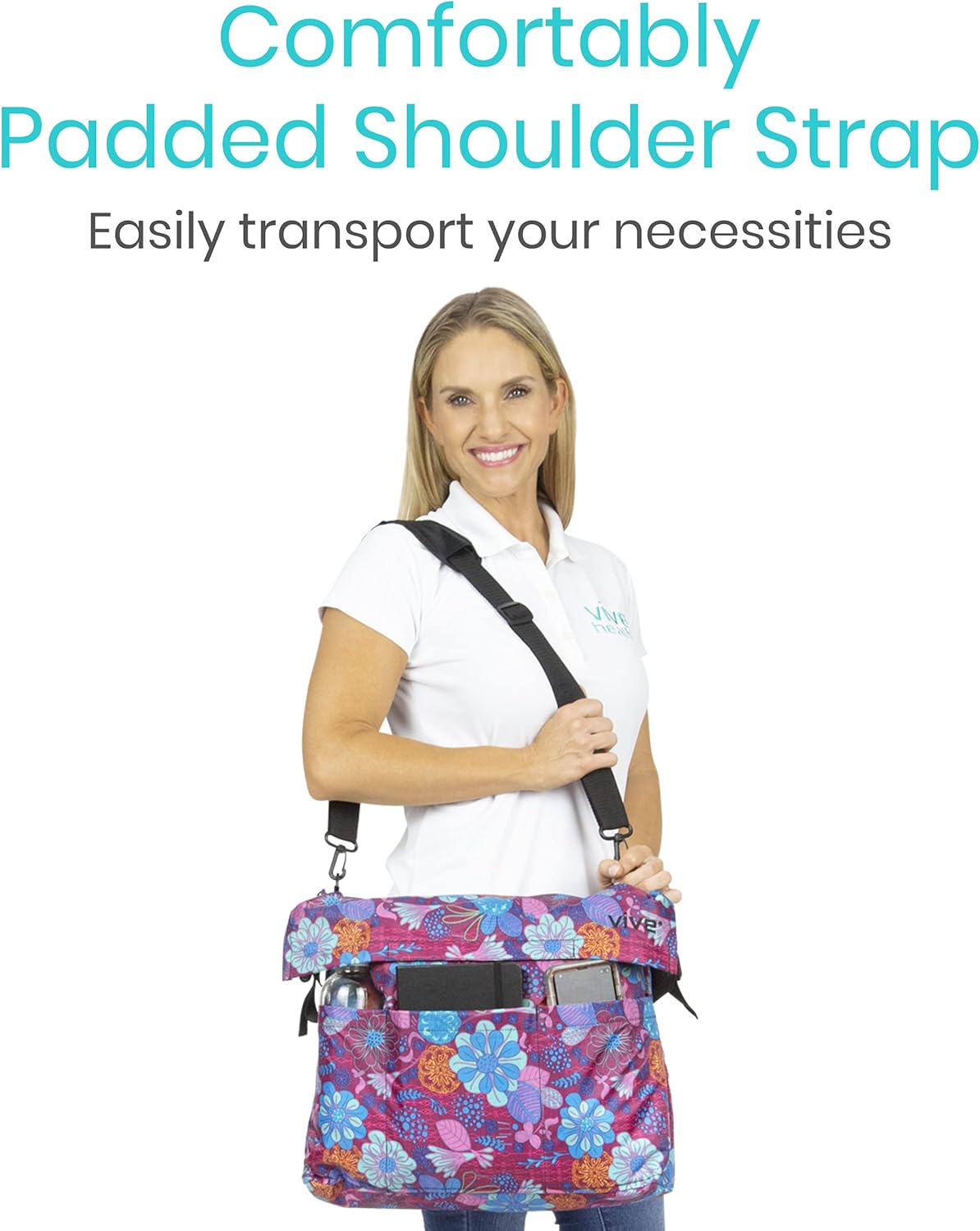 Bolsa para silla de ruedas, Floral púrpura