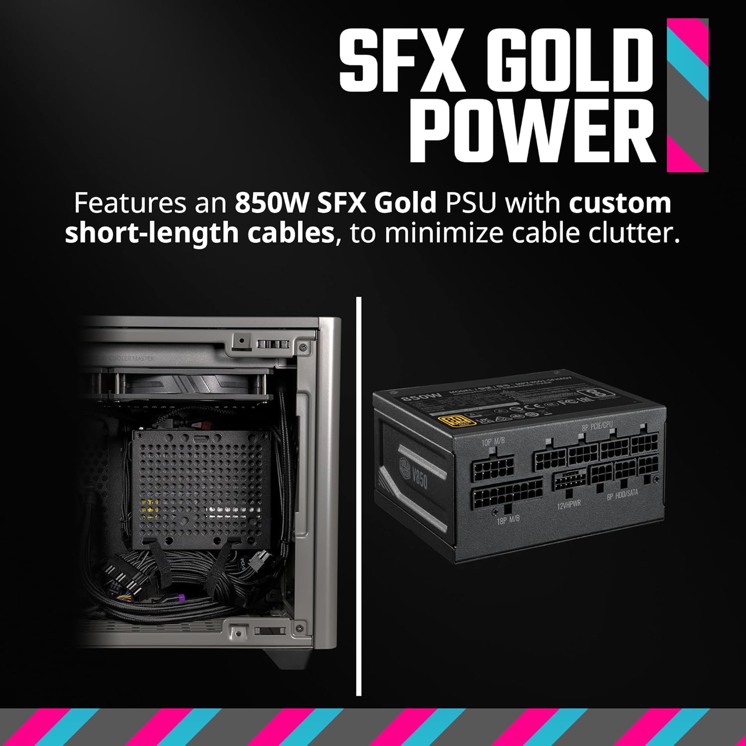 Cooler Master Funda NR200P MAX Mini-ITX con AIO de 11.024 in, 850 W SFX PSU, montaje vertical de GPU, elevador PCIe Gen4, vidrio o panel ventilado
