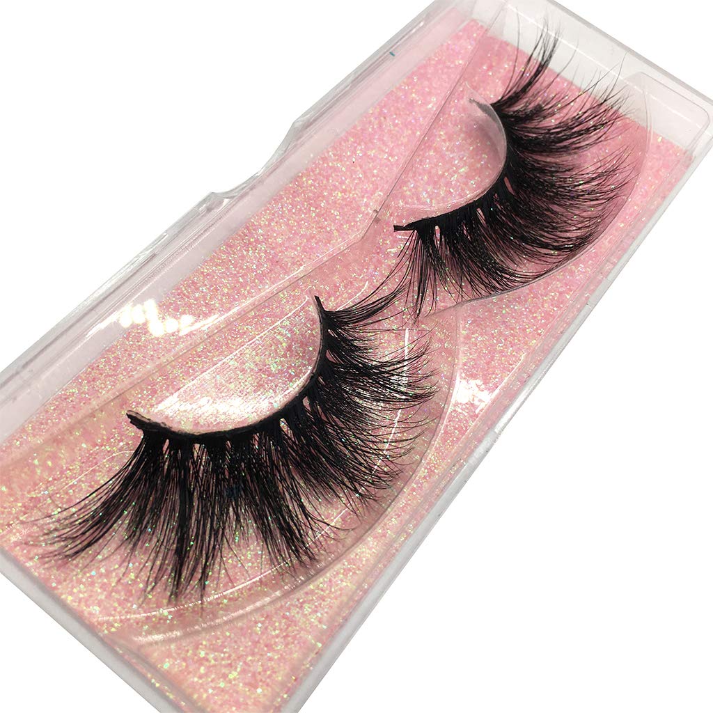 GOO GOO Pestañas postizas de visón 3D, pestañas postizas de 0.98 pulgadas, dramáticas pestañas largas de visón siberiano, efecto natural en capas,
