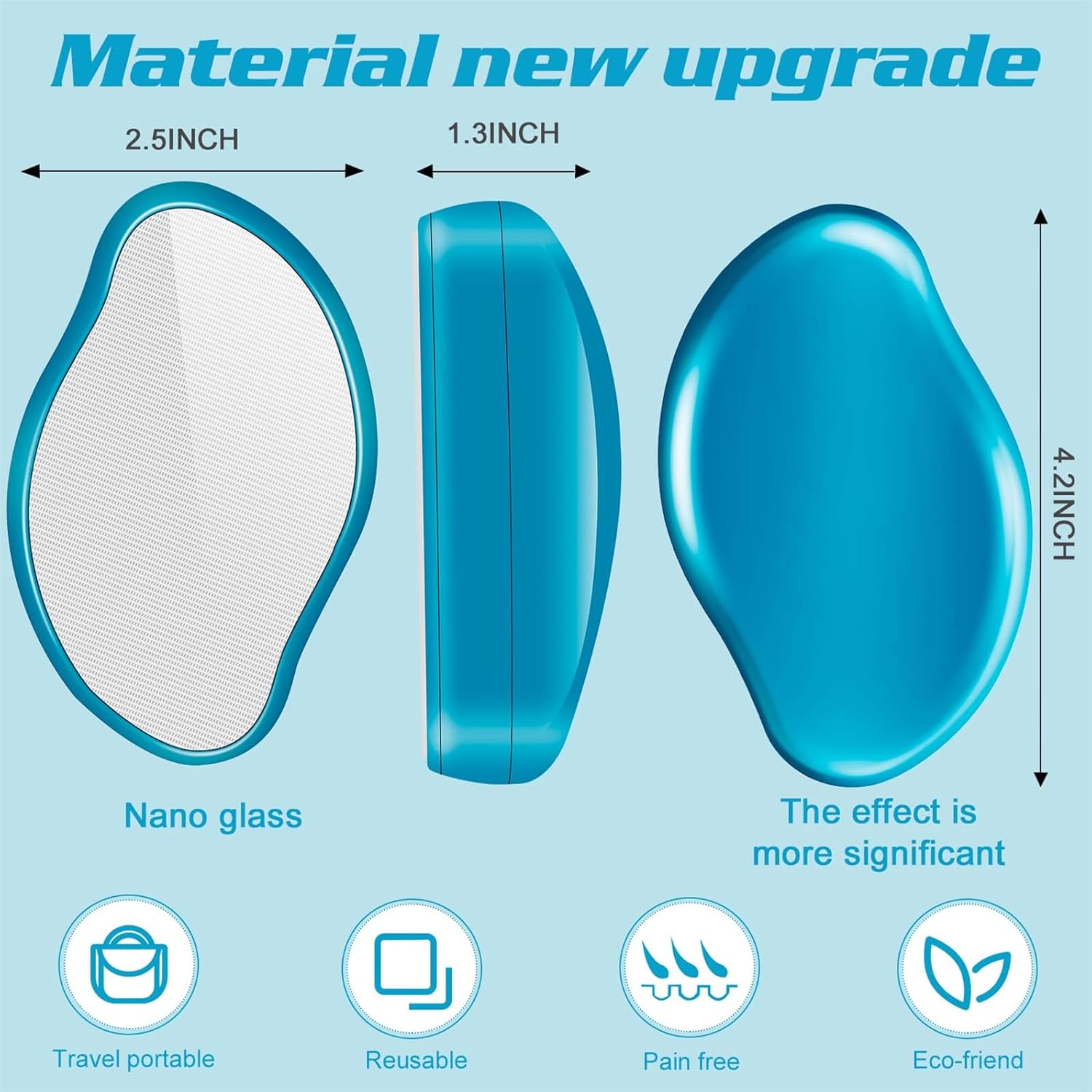 Asokeyer 2 borradores de pelo de cristal para mujeres y hombres, 2023 nuevo borrador mágico de cabello, depiladora suave portátil, herramienta