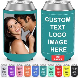 20 fundas personalizadas para enfriadores de latas, a granel, personalizables, de cerveza, refrescos, botellas, con logotipo, foto, texto, para 20 fundas personalizadas para enfriadores de latas, a granel, personalizables, de cerveza, refrescos, botellas, con logotipo, foto, texto, para
