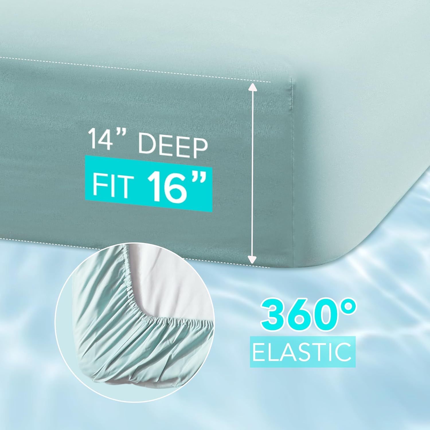Comfort Spaces – Sábana bajera Coolmax supersuave y resistente a la decoloración que absorbe la humedad con elásticos alrededor que se adapta a