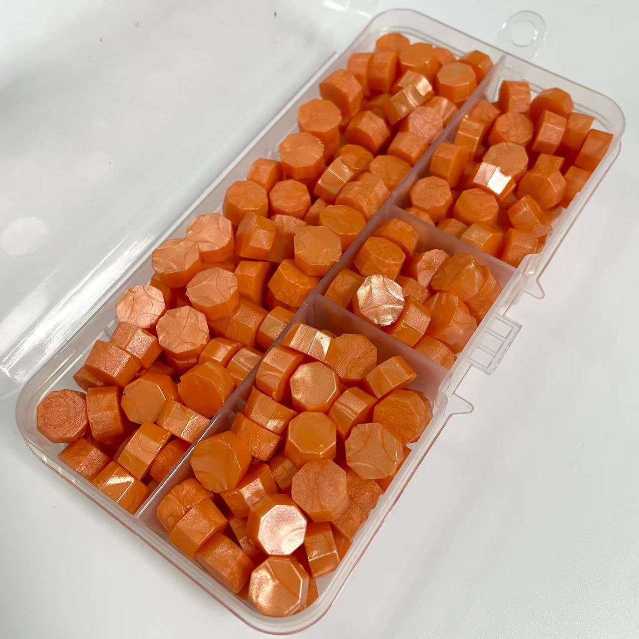 220 cuentas de cera de sellado naranja para manualidades y embalaje