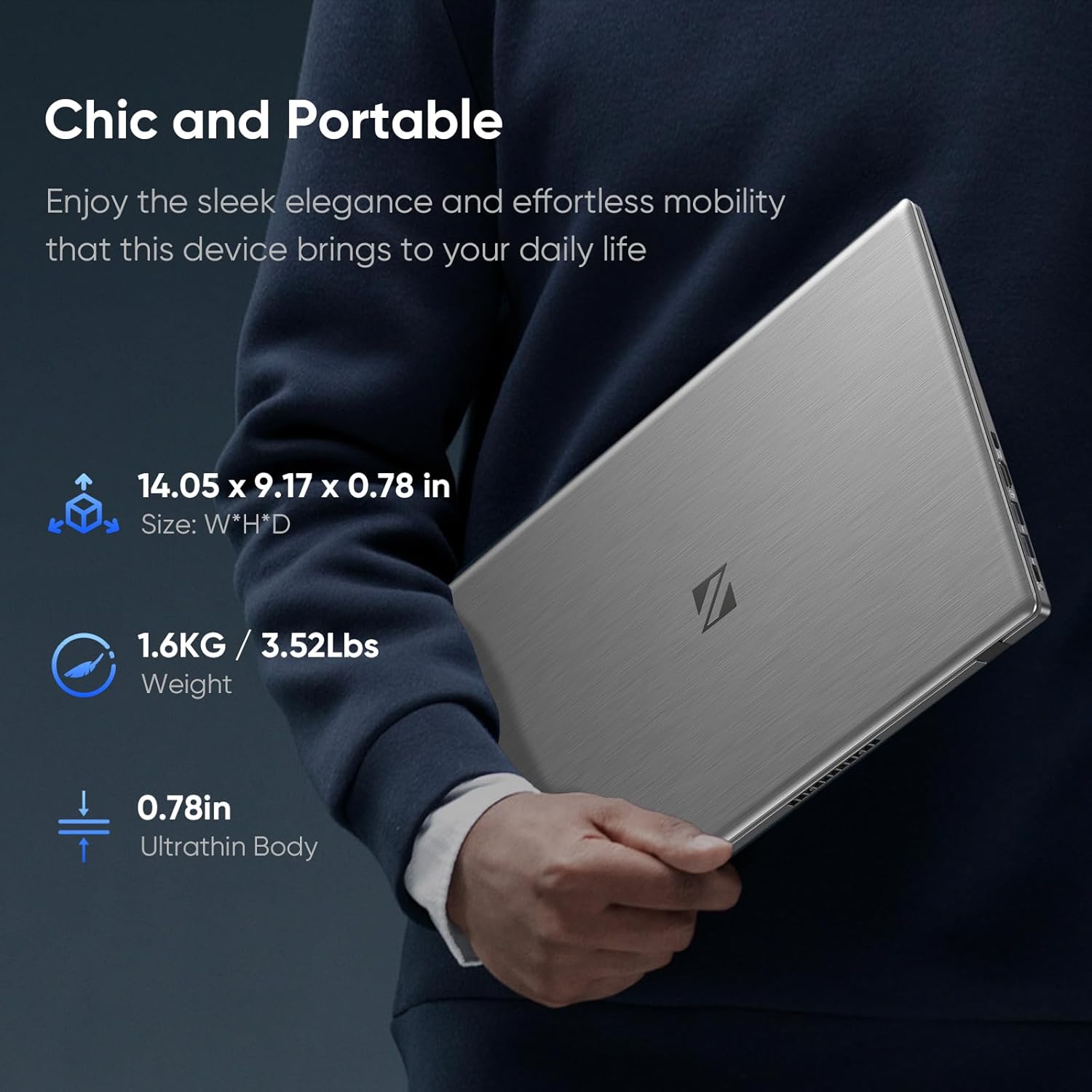 ZENAERO Computadora portátil Windows 11 Pro de 15.6 pulgadas, 12 GB de RAM, 512 GB NVMe SSD Intel Alder Lake-N95 de 12 generación (hasta 3.4 GHz),