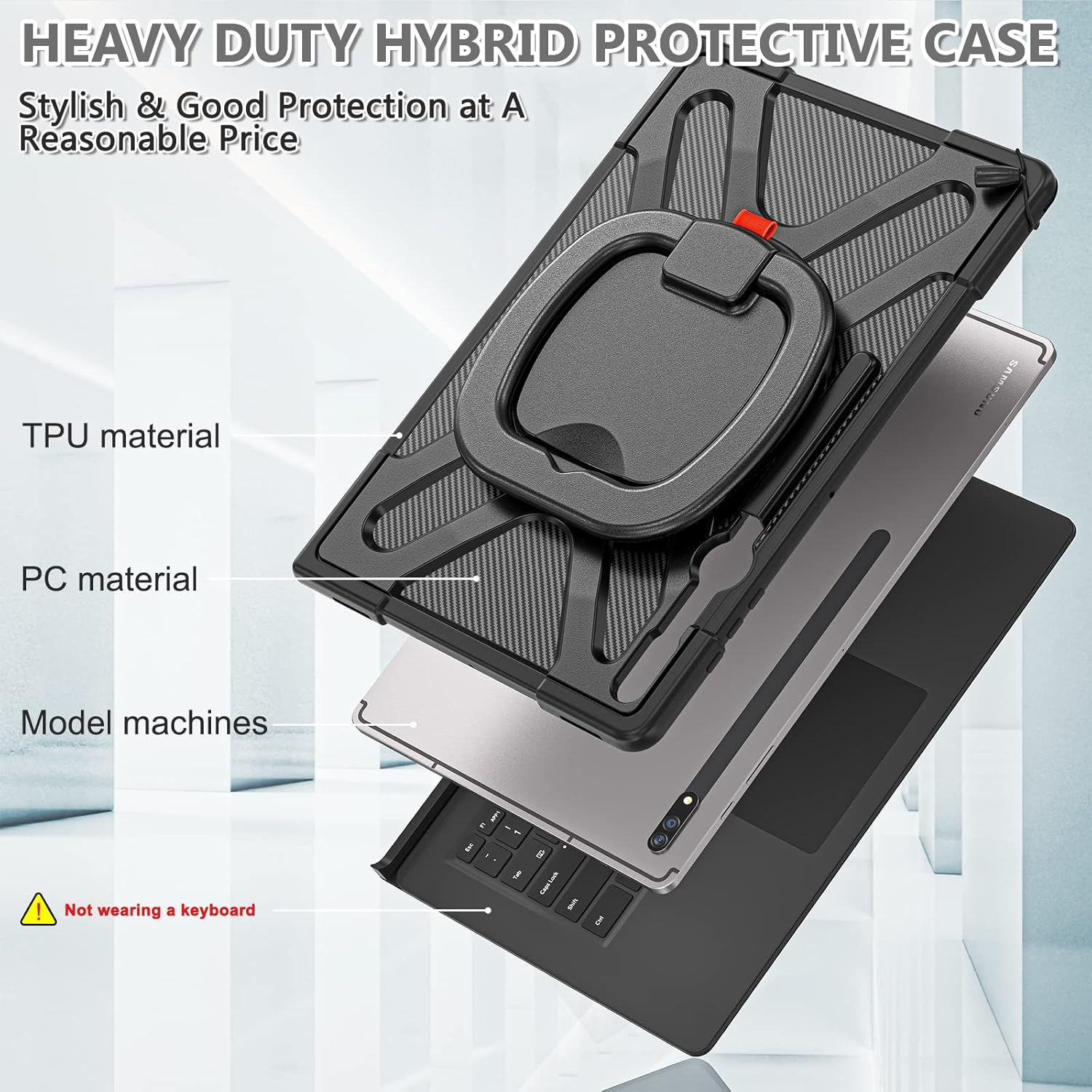 Funda para Galaxy Tab S8 Ultra de 14.6 pulgadas, S8 Ultra Tablet Funda de 14.6 pulgadas, Funda protectora a prueba de golpes con rotación de 360 y