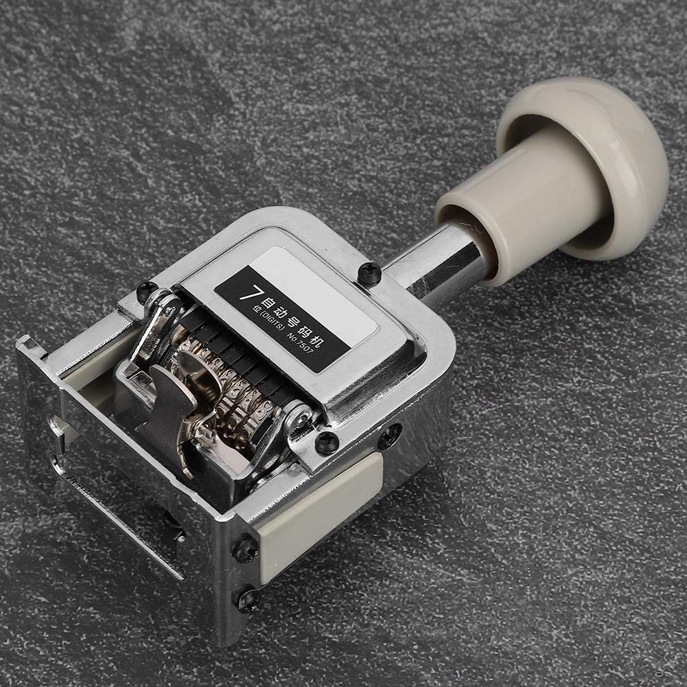 Máquina numeradora automática de sellos de numeración Bates, 7 dígitos, kits de impresión de sellos, máquina de numeración, equipo de oficina,