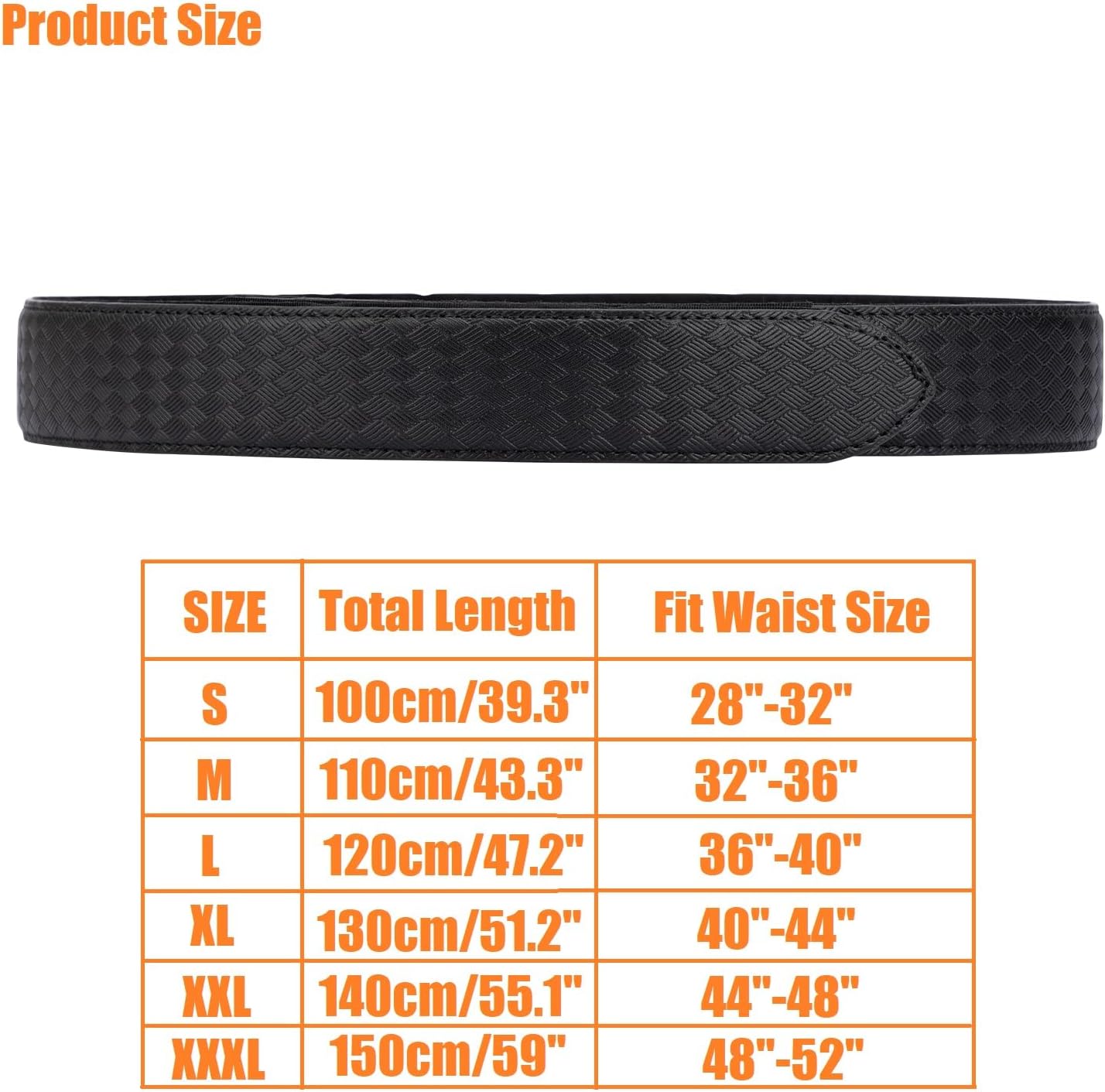 TACNEX Cinturón interior para cinturón de servicio policial reversible de cuero debajo del cinturón, forro de bucle sin hebilla de seguridad de 1.5