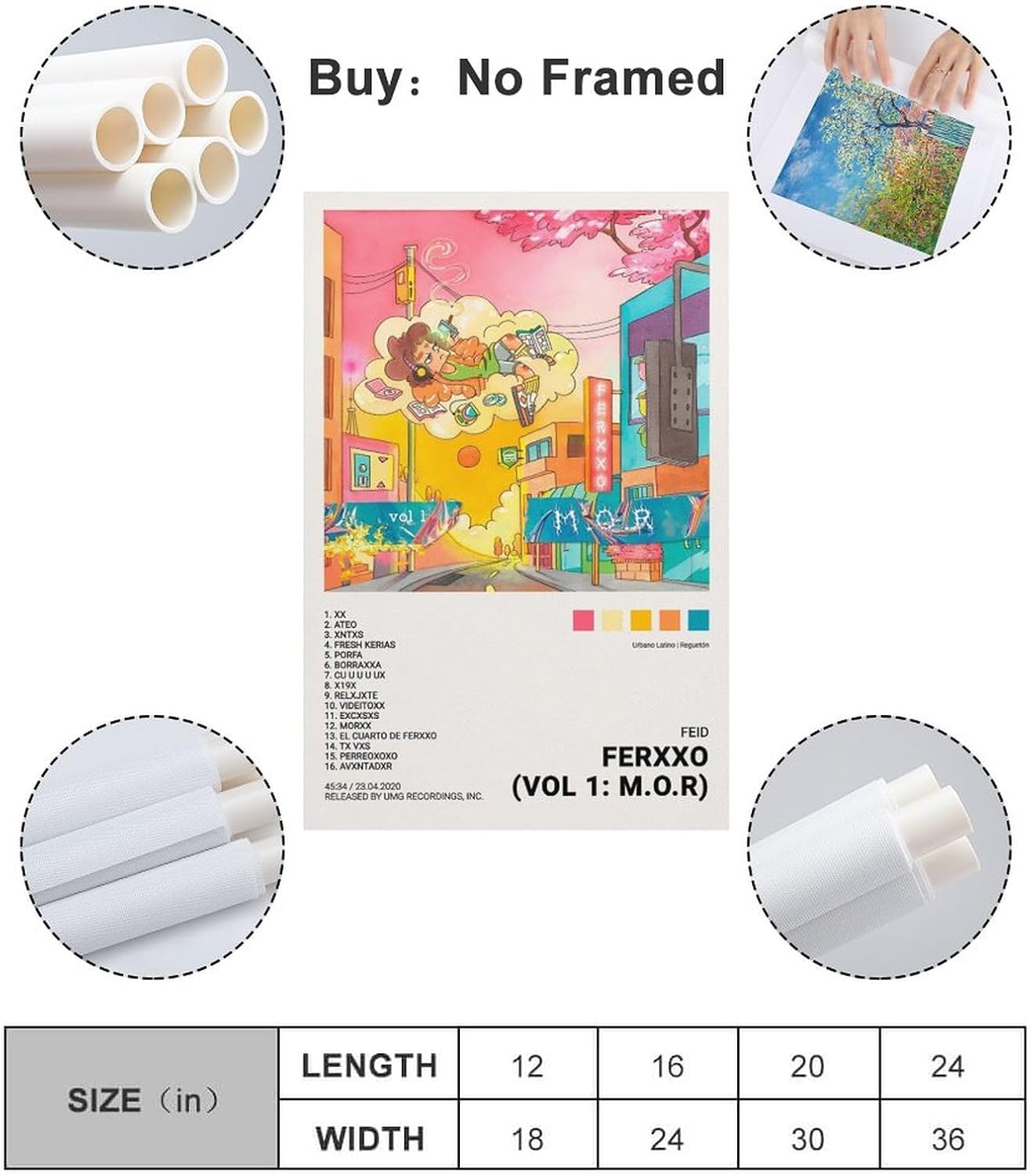 DAXXIN Feid – Ferxxo – Póster de 3 lienzos decorativos para pared, pintura artística para sala de estar, dormitorio, regalo, sin marco, estilo sin