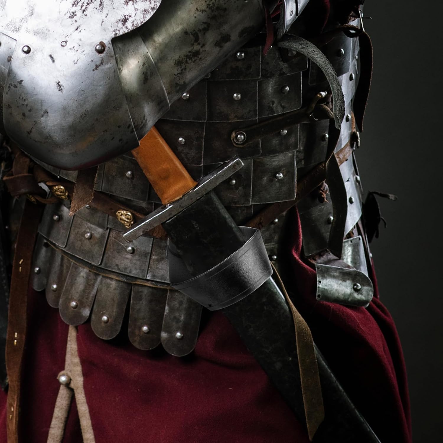 Funda de piel sintética para espada, soporte de transporte para cinturón de katanas, funda de daga de espada, funda de estoque para hombres adultos,