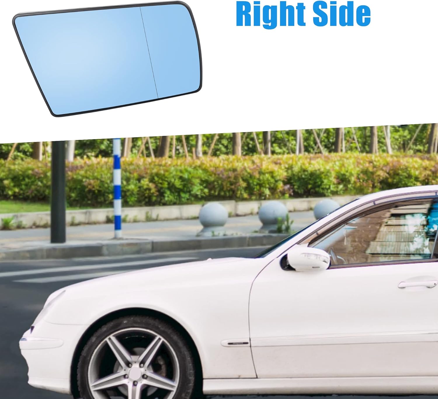 Espejo de vidrio calentado lado del pasajero lado derecho con placa de respaldo para Mercedes-Benz E320 2000-2002