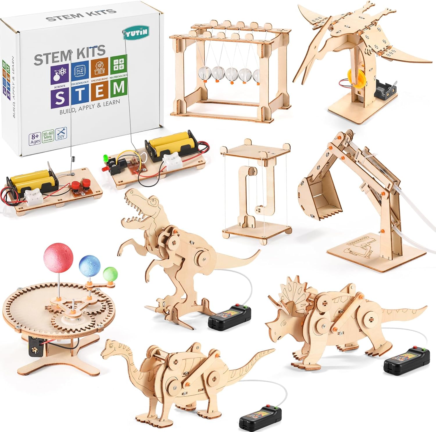 Kits STEM 9 en 1 para niños de 6 a 8 años de 8 a 12 años, proyectos de experimentos científicos y de dinosaurios para construir, juguetes de