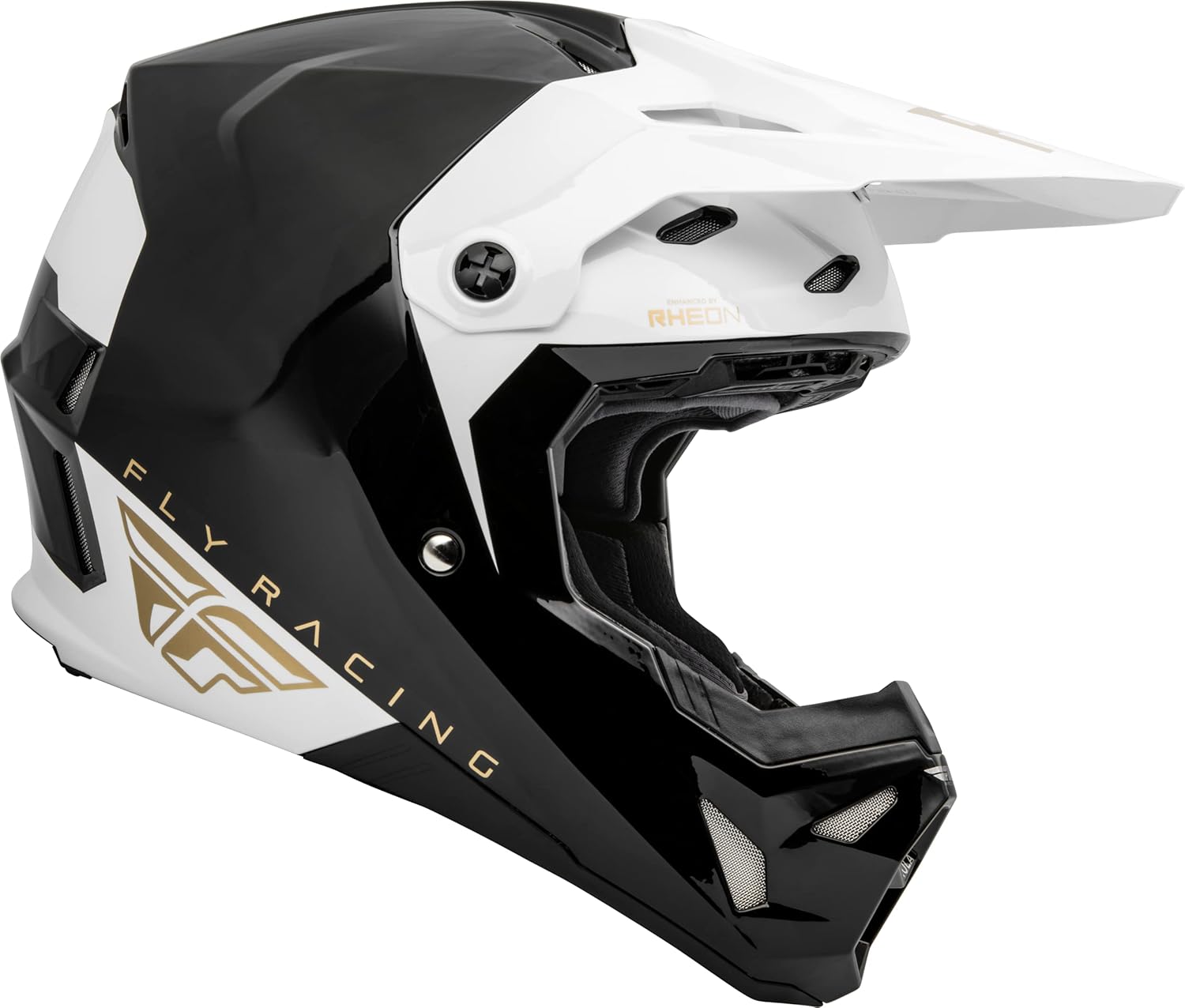 Fly Racing 2023 Formula CP Casco para adultos, negroblancodorado, talla XL
