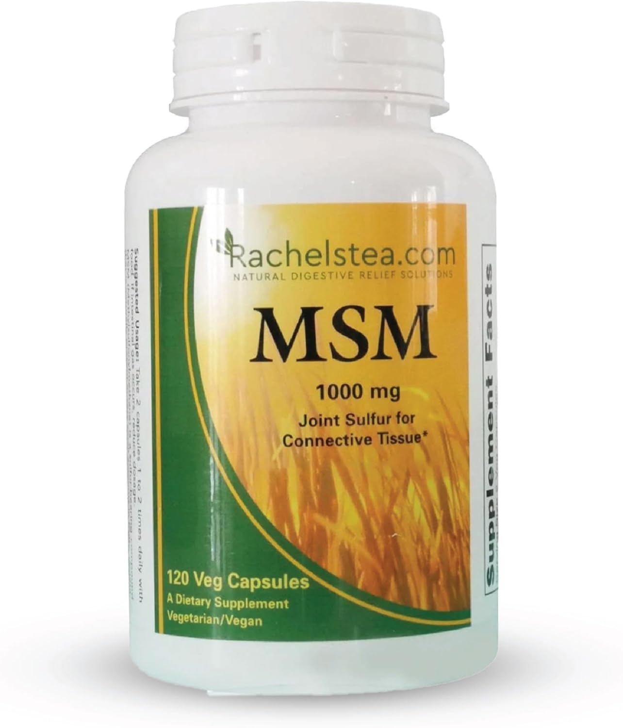 MSM 1000 mg Clavos para el cabello articulado Cartílago de tejido conectivo 120 cápsulas vegetales Un suplemento dietético vegetarianovegano