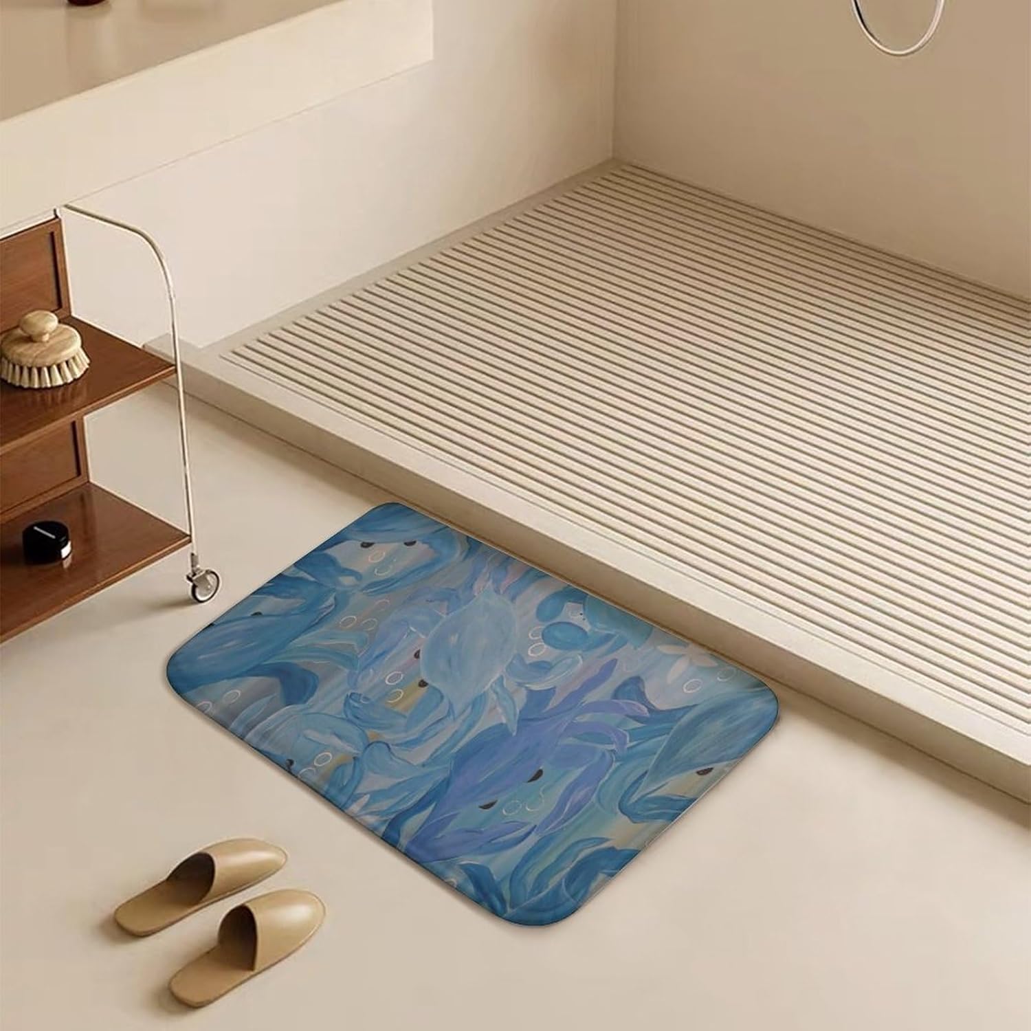 Nufar Tapete retro duradero para fiesta de cangrejos azules, divertido tapete personalizado, tapete de dormitorio, bonito felpudo de amigos,