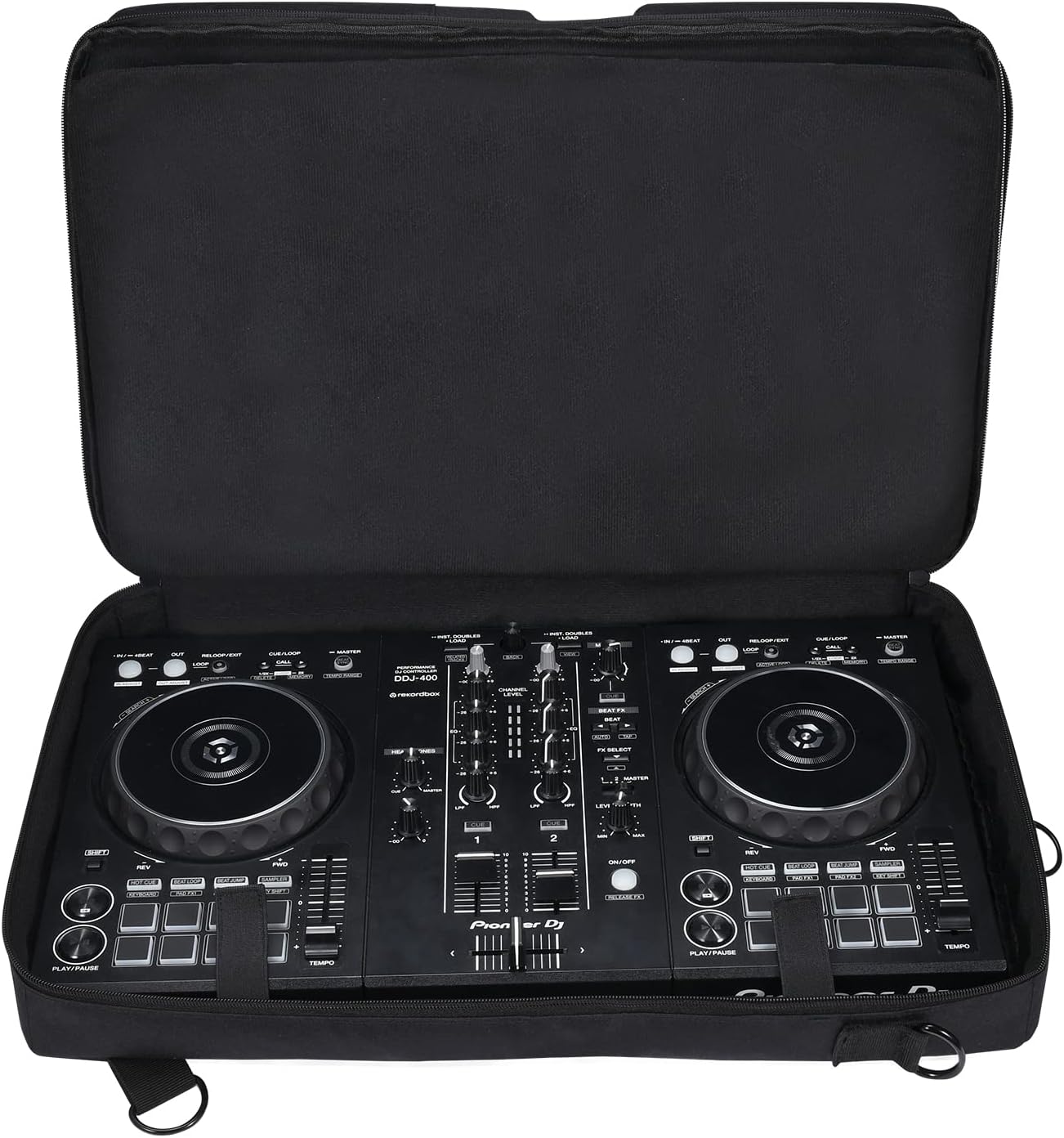 Estuche de transporte portátil para viaje compatible con DDJ-FLX4  DDJ-400  DDJ-SB3 controlador portátil y auriculares DJ (negro)