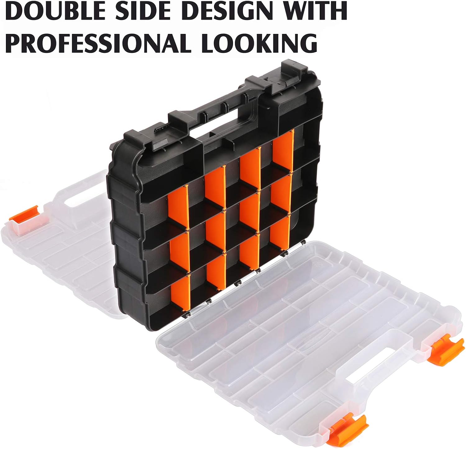MIXPOWER Organizador de doble cara de 34 compartimentos con polímero resistente a los impactos y separadores de plástico extraíbles personalizables,