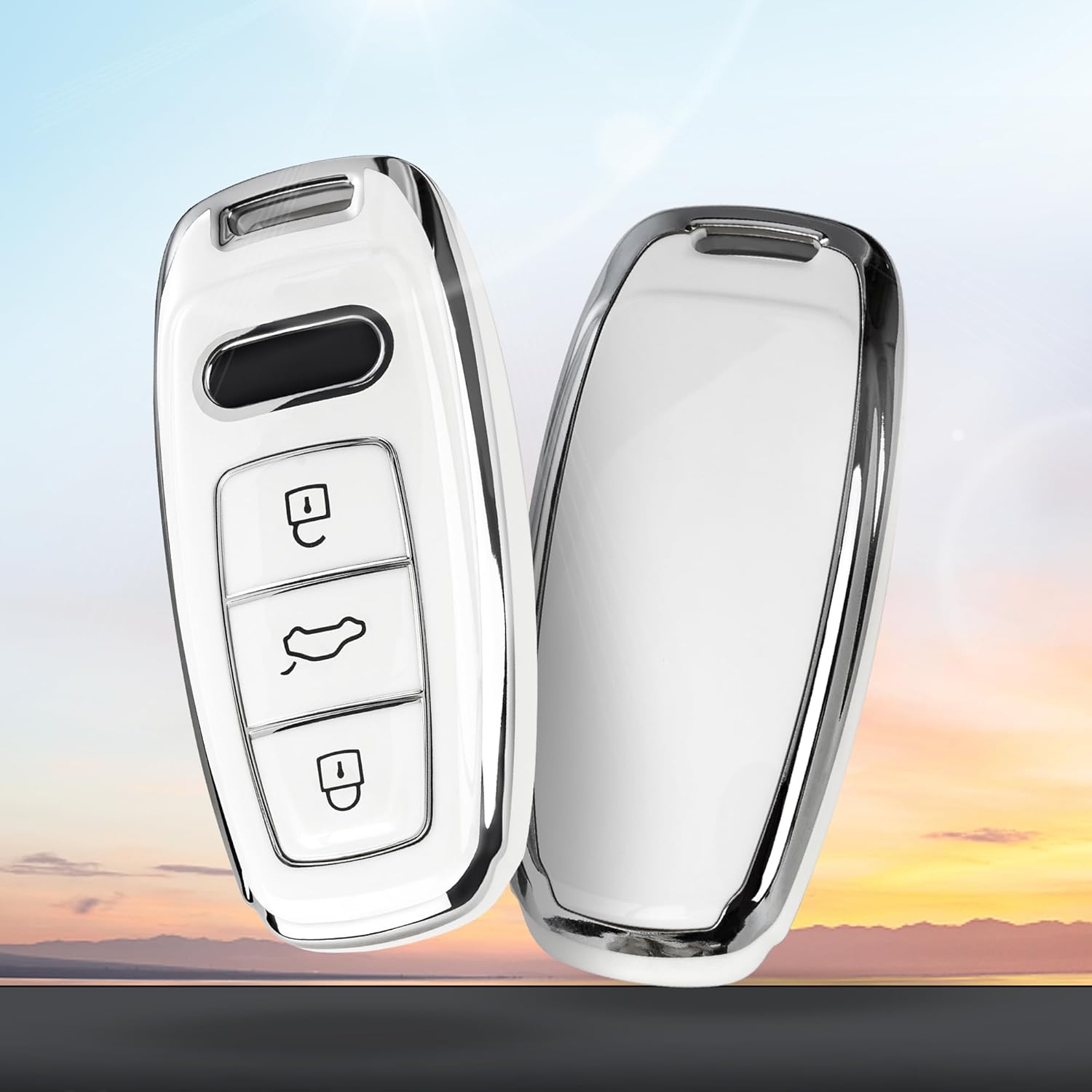 Funda para llavero Audi compatible con Audi A3 A6 A7 A8 E-Tron S3 S6 RS6 S7 RS7 Q7 SQ7 Q8 SQ8 SQ8 Smart Key Protector