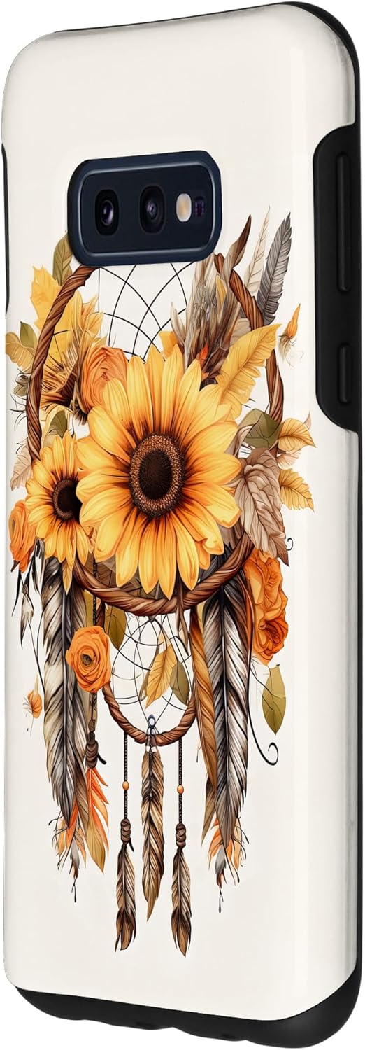 Galaxy S10e – Funda vintage con atrapasueños de girasol, estilo bohemio, atrapasueños para niña y mujer