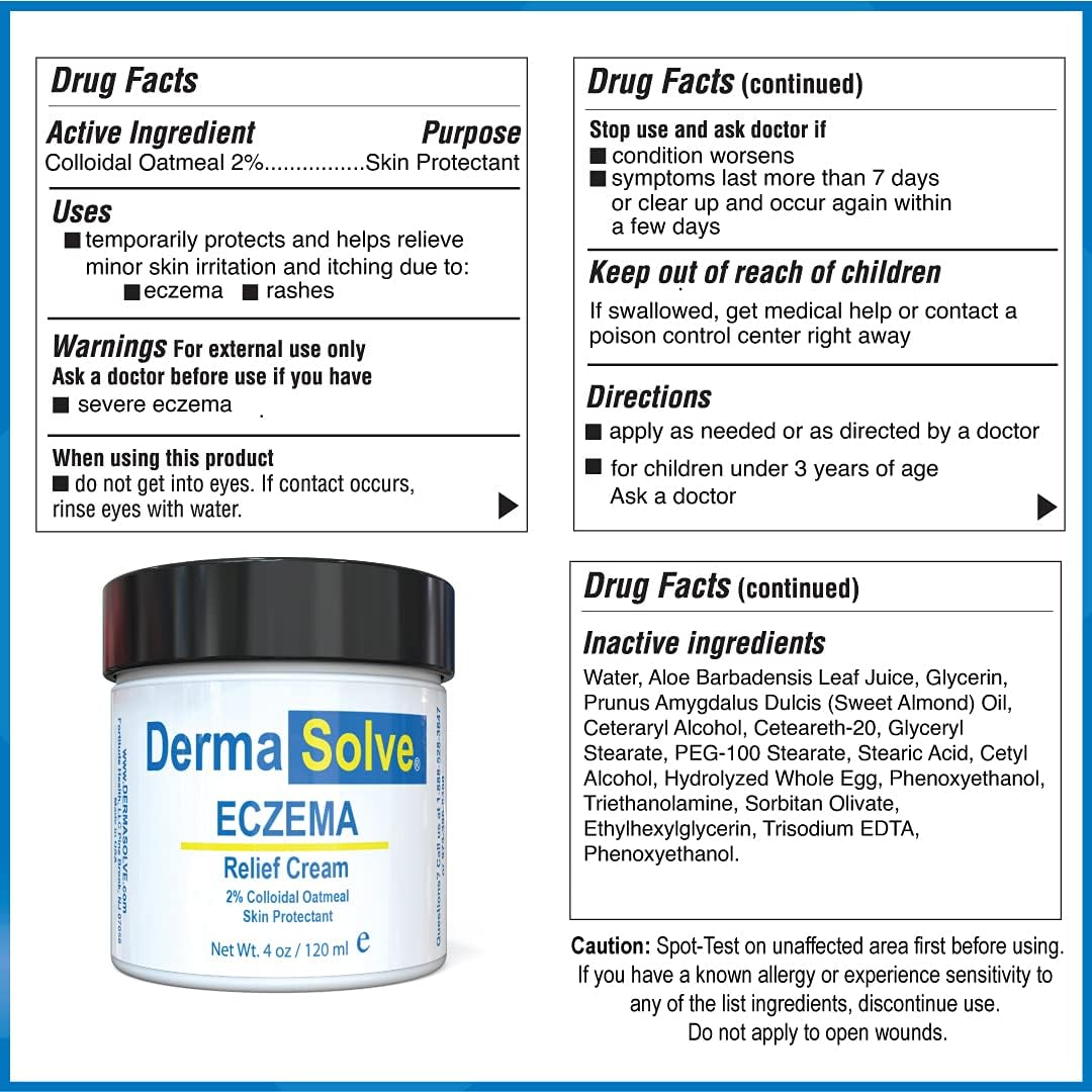 Dermasolve Crema de loción para aliviar el eccema  Bálsamo de terapia de control de eccema de cuerpo completo que protege, hidrata y repara la piel