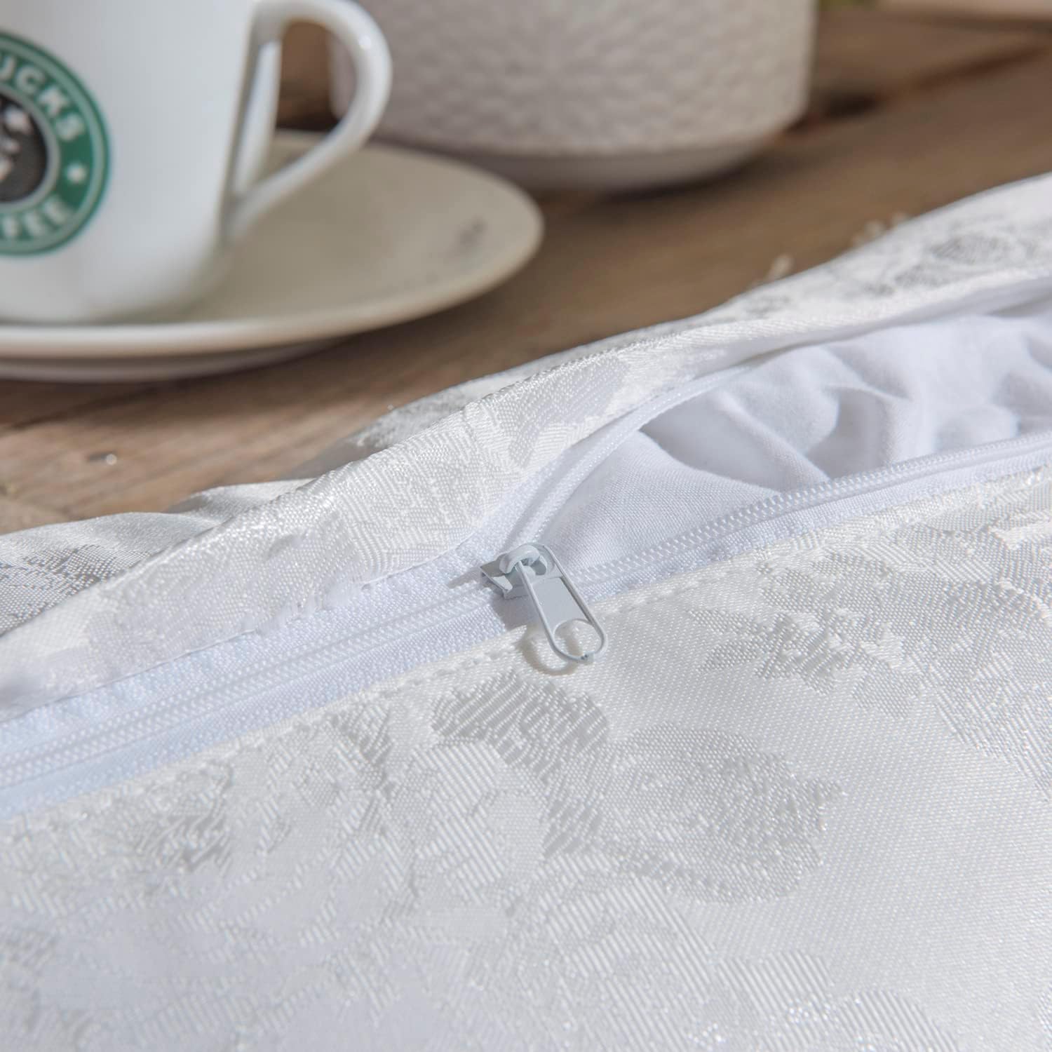 Juego de 2 fundas de almohada europeas de 26 x 26 pulgadas, fundas de almohada de encaje blanco de lujo, estilo vintage, estilo vintage, arte