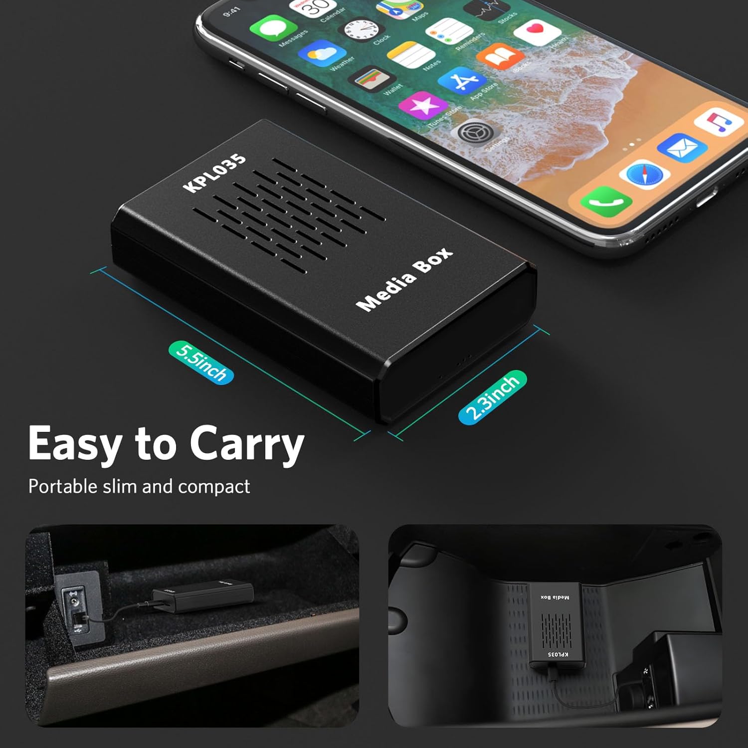 FitAlly Adaptador inalámbrico CarPlay – 2 en 1 Carplay inalámbrico y adaptador automático Android con tarjeta SD de Netflix YouTube, AI Box Lite