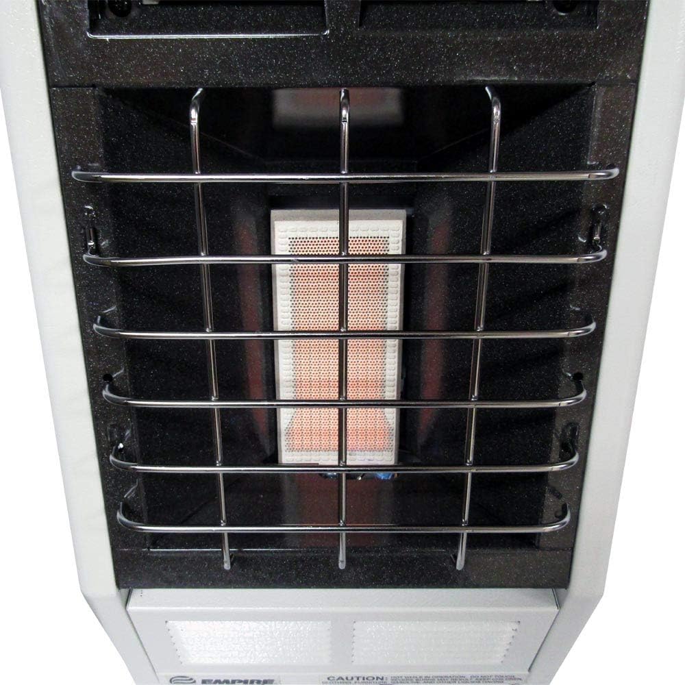 Empire SR10TW – Calentador de gas natural sin ventilación infrarroja 10000 BTU, control termostático