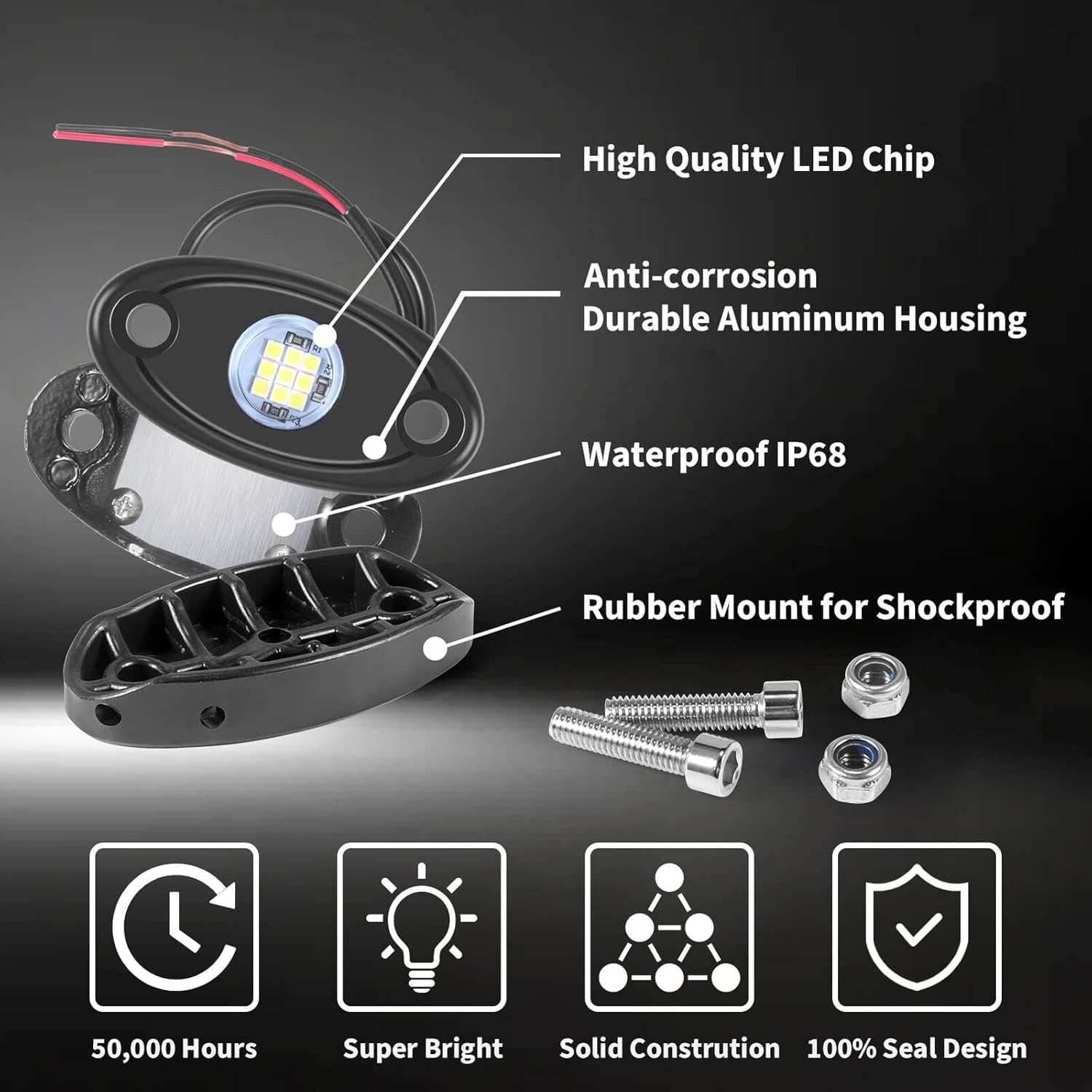 120Pods – Luces LED blancas de neón para coche, camión, ATV, SUV, luz brillante debajo del cuerpo, iluminación de guardabarros