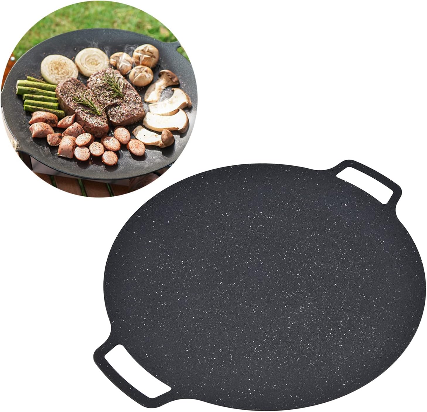 Parrilla coreana para barbacoa, buen aislamiento, resistente al calor, sartén sólida antiadherente para fiestas interiores y exteriores para acampar