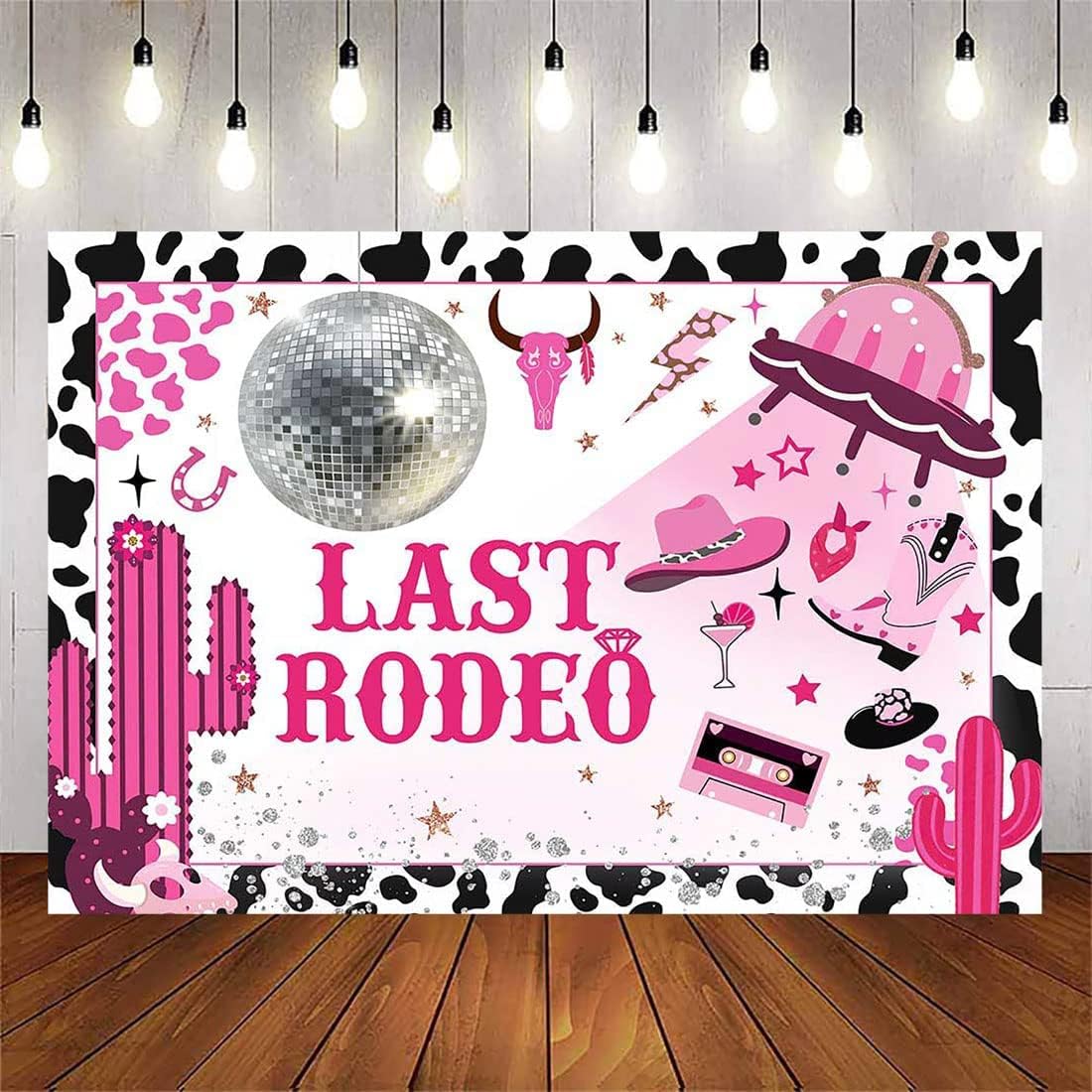 Avezano Fondo de despedida de soltera de vaquera espacial, último rodeo, fondo de fiesta de despedida de soltera de Nashville, suministros para
