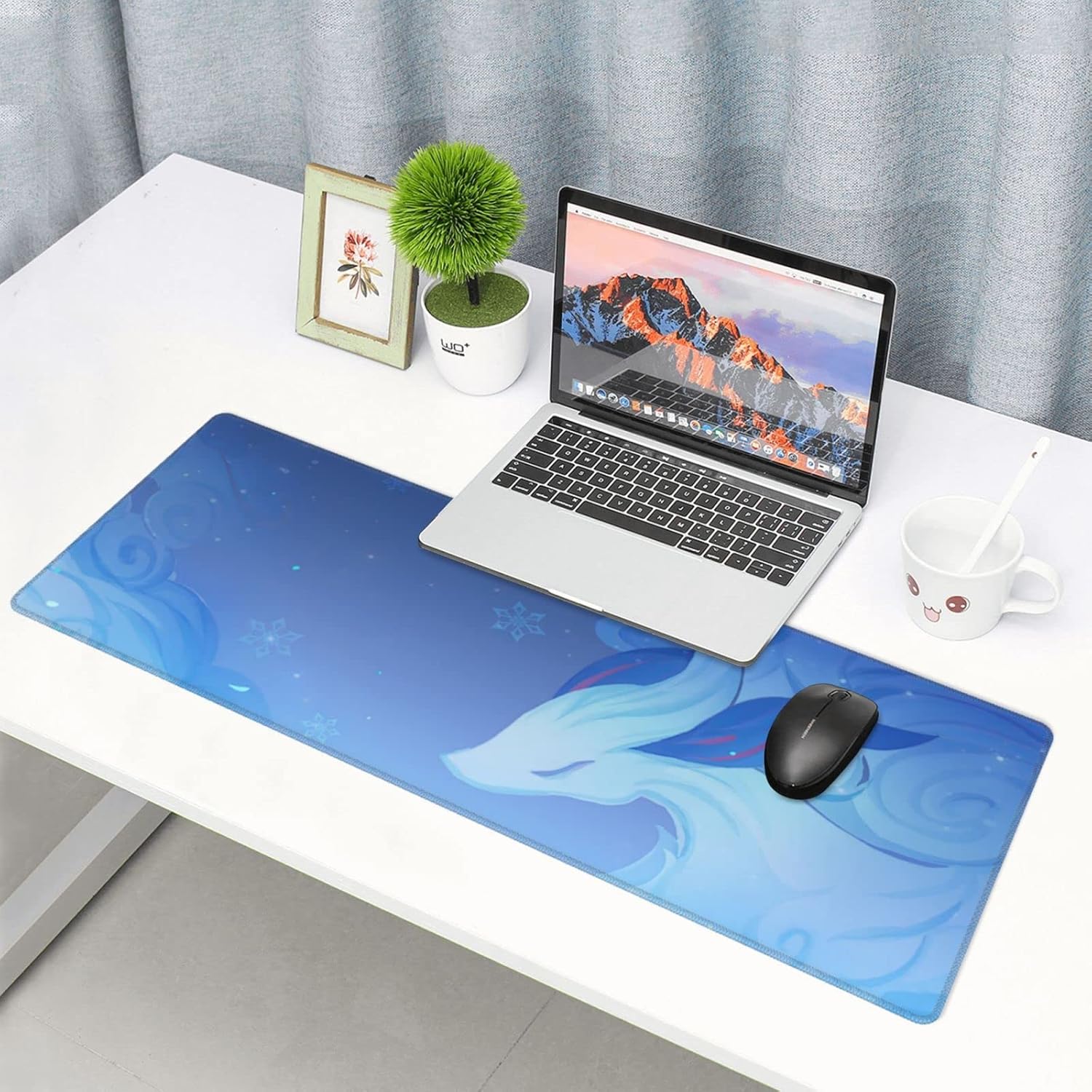 Genshin Game Impact Ganyu – Alfombrilla de mouse grande de goma antideslizante para suministros de oficina, computadoras, computadora de escritorio,