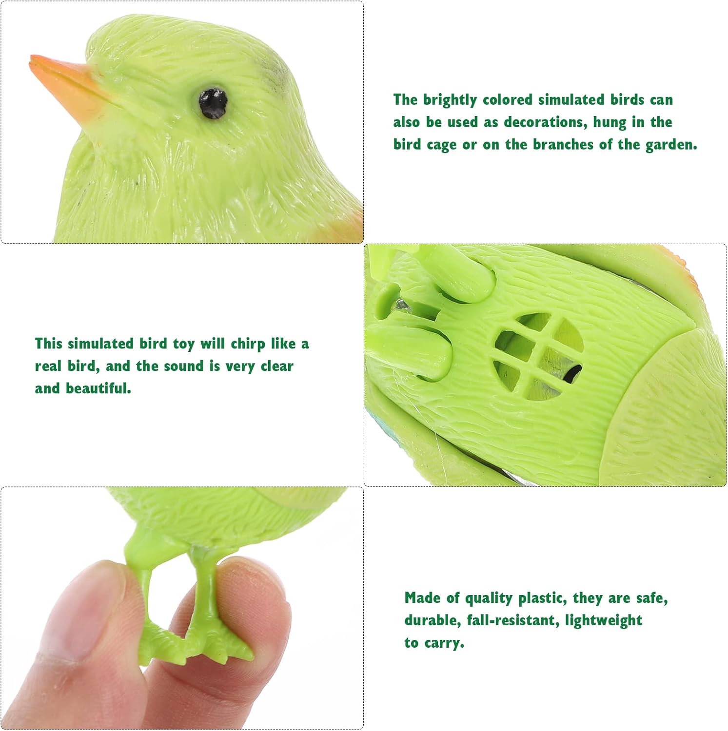 TOYANDONA Juguete de pájaro de canto con sensor de movimiento, pájaro colorido gorrión, juguete de simulación de pájaro de canto real, movimiento de