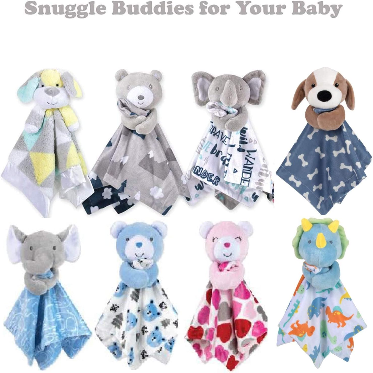 Minky – Manta para acurrucarse con animales para niños, bebés, niños, niñas, manta de seguridad neutra de género con animal de peluche (oso azul