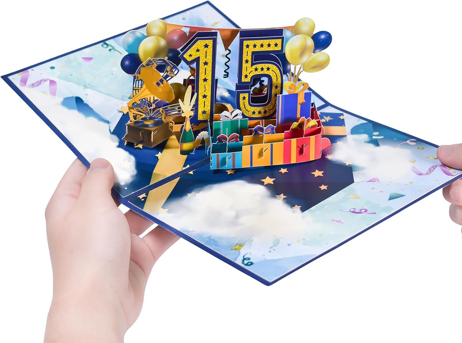 GREETING ART Tarjeta de feliz cumpleaños 15, tarjeta de aniversario de boda 15 para marido y esposa, tarjeta de cumpleaños de 15 años para