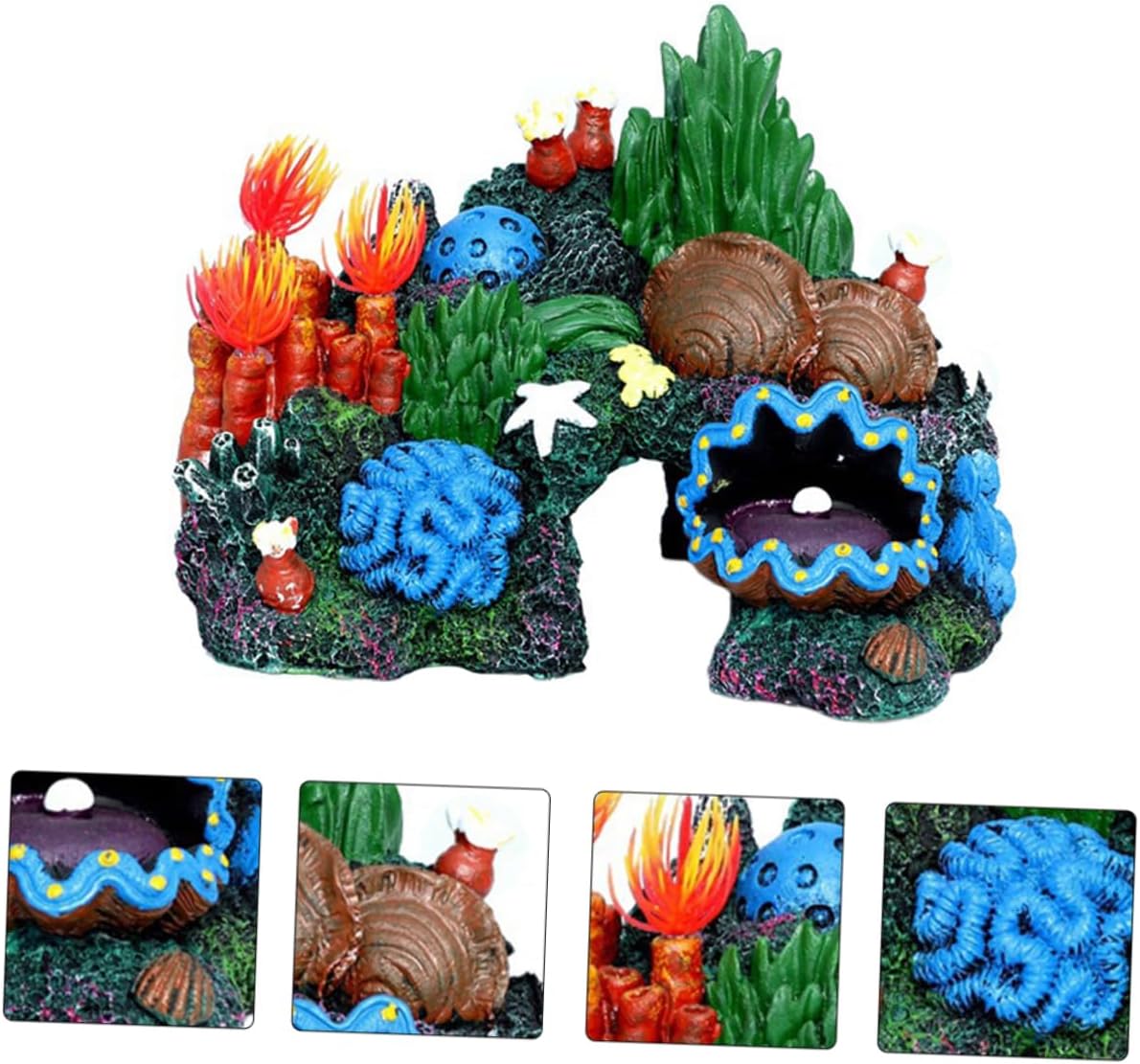 balacoo Adornos de arrecife de coral, joyería de caracola, adornos de acuario de montaña, cueva de roca, accesorios de pecera de arrecife de coral