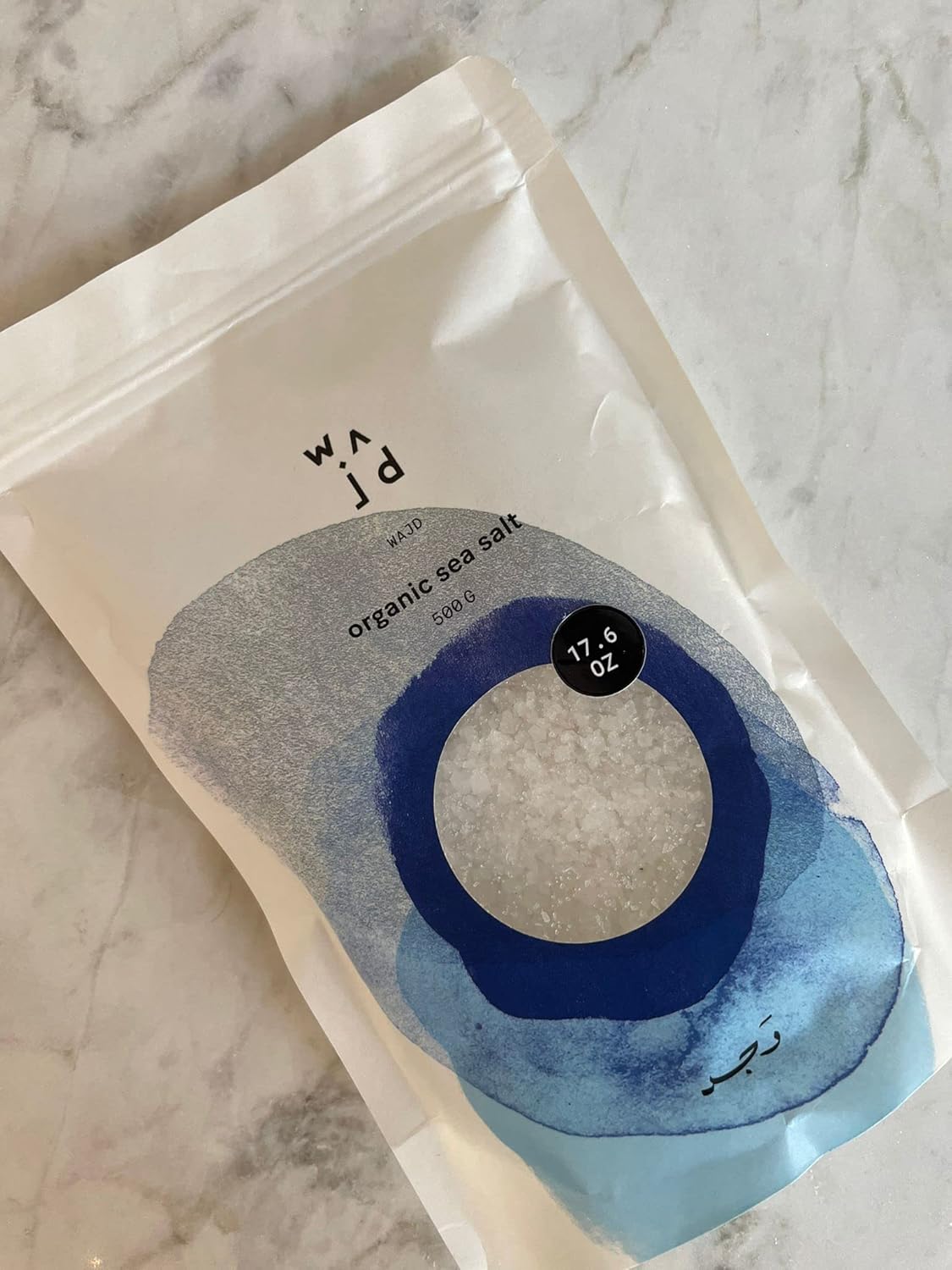 WAJD – Sal marina natural, secada al sol, cristalizada en sal marina natural, bolsa de sal marina 100% natural sin refinar