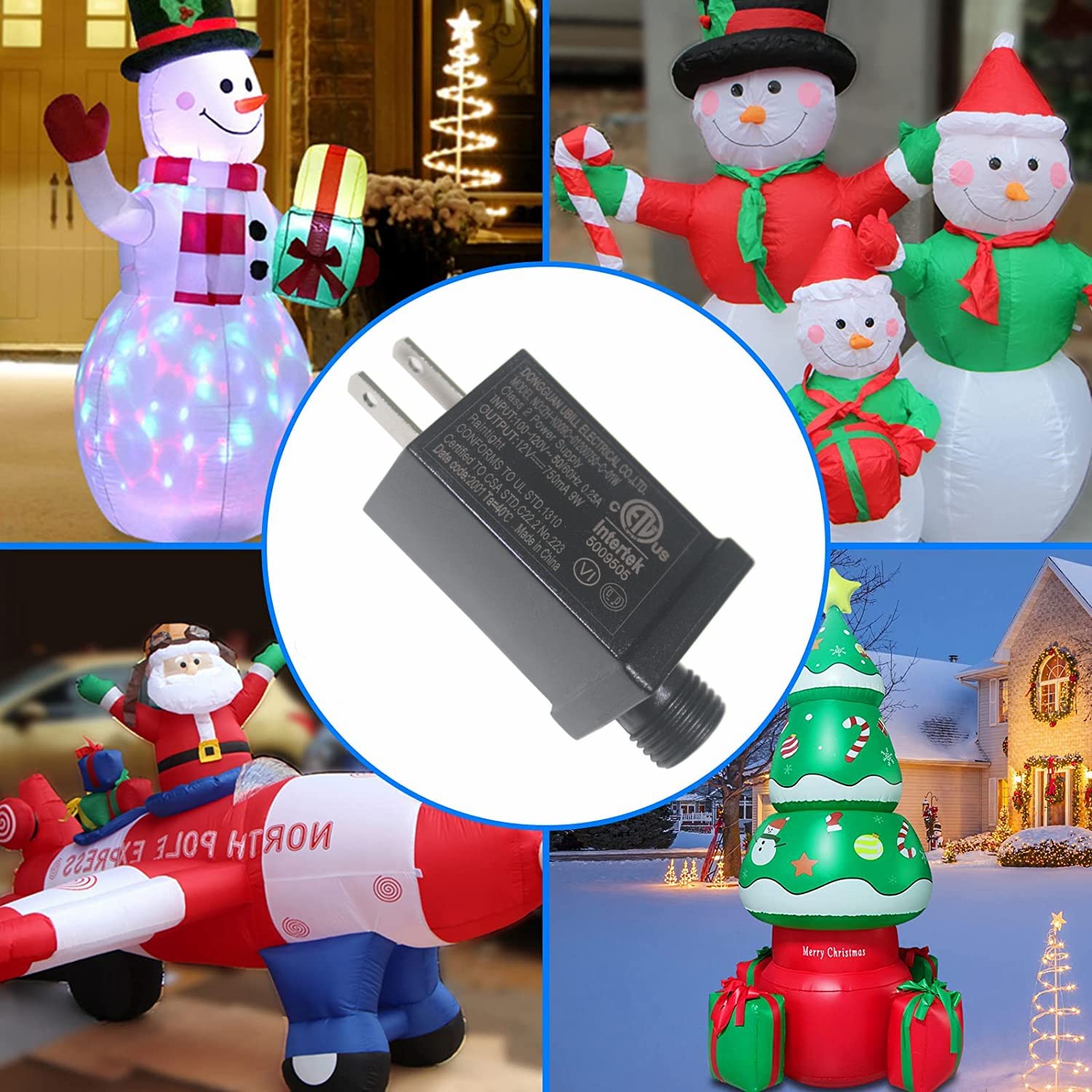 Fuente de alimentación LED de 12 V, paquete de 2 transformadores LED de bajo voltaje clase 2, fuente de alimentación IP44 enchufe de EE. UU.,