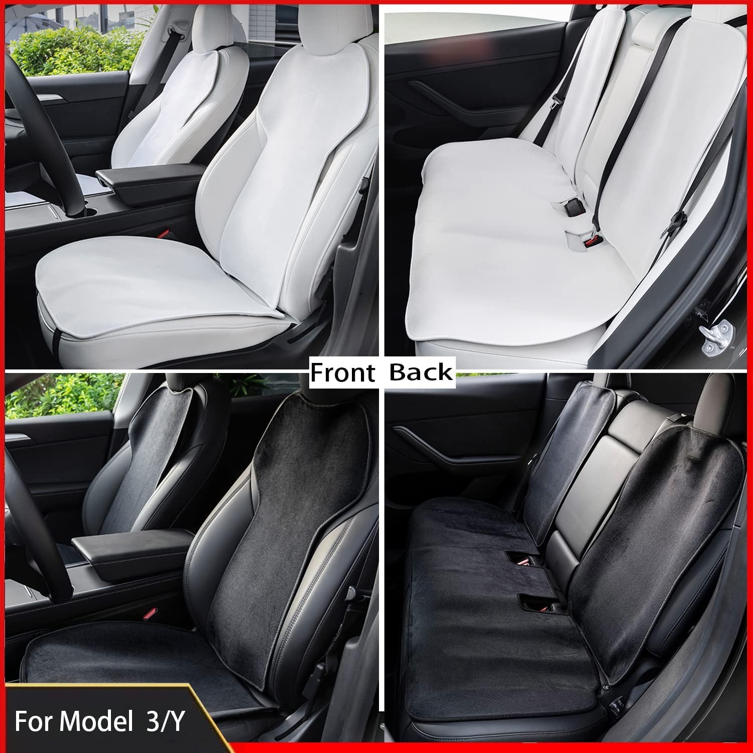 Fundas protectoras para asiento de automóvil, funda de cojín para asiento delantero y trasero del conductor, para el juego de fundas de asiento