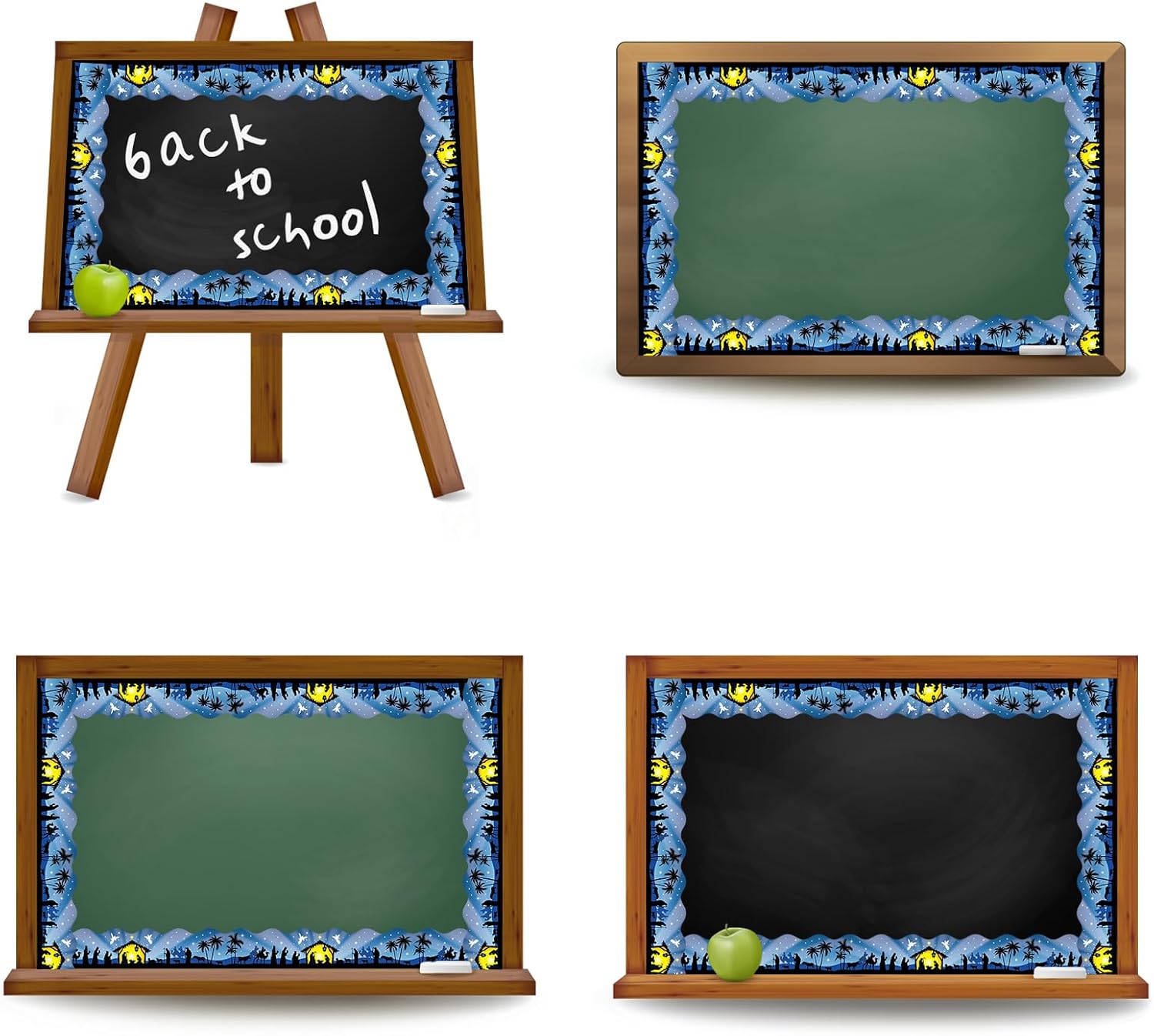 AnyDesign – Bordes de tablón de anuncios de Navidad de 32.8 pies, bordes azules de noche santa, suministros de decoración de Navidad, escuela, aula,