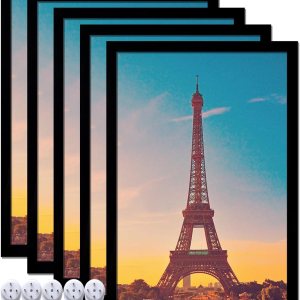 icariery Juego de 5 portarretratos de 12 x 18 pulgadas, marcos de fotos negros de alta transparencia para galería de pared horizontal de escritorio icariery Juego de 5 portarretratos de 12 x 18 pulgadas, marcos de fotos negros de alta transparencia para galería de pared horizontal de escritorio