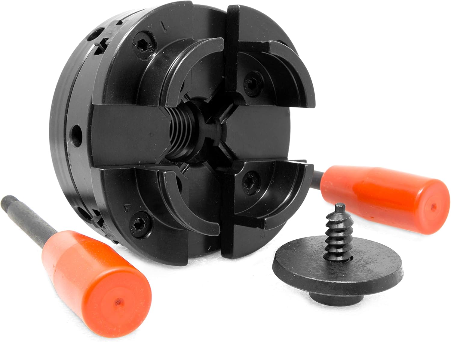 WEN LA3421 – Mini torno de madera de sobremesa de velocidad variable de 3.2 amperios, 8 x 13 pulgadas, negro y WEN LA4444 Juego de mandíbulas