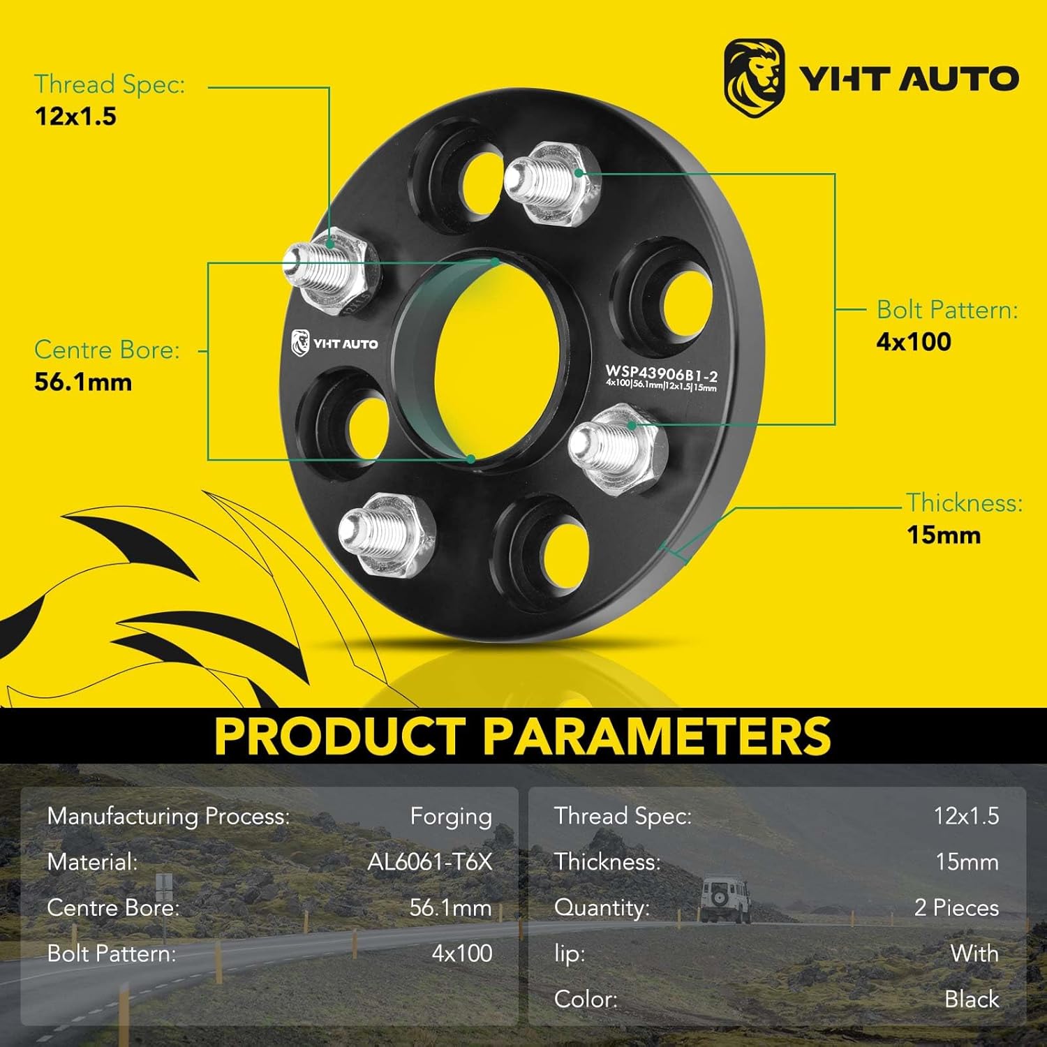 YHTAUTO Espaciadores de rueda centrados en buje de 0.157 x 3.937 in de 0.591 in, se adapta a Honda Civic, Accord, Fit, Mini Cooper, Acura, Kia,