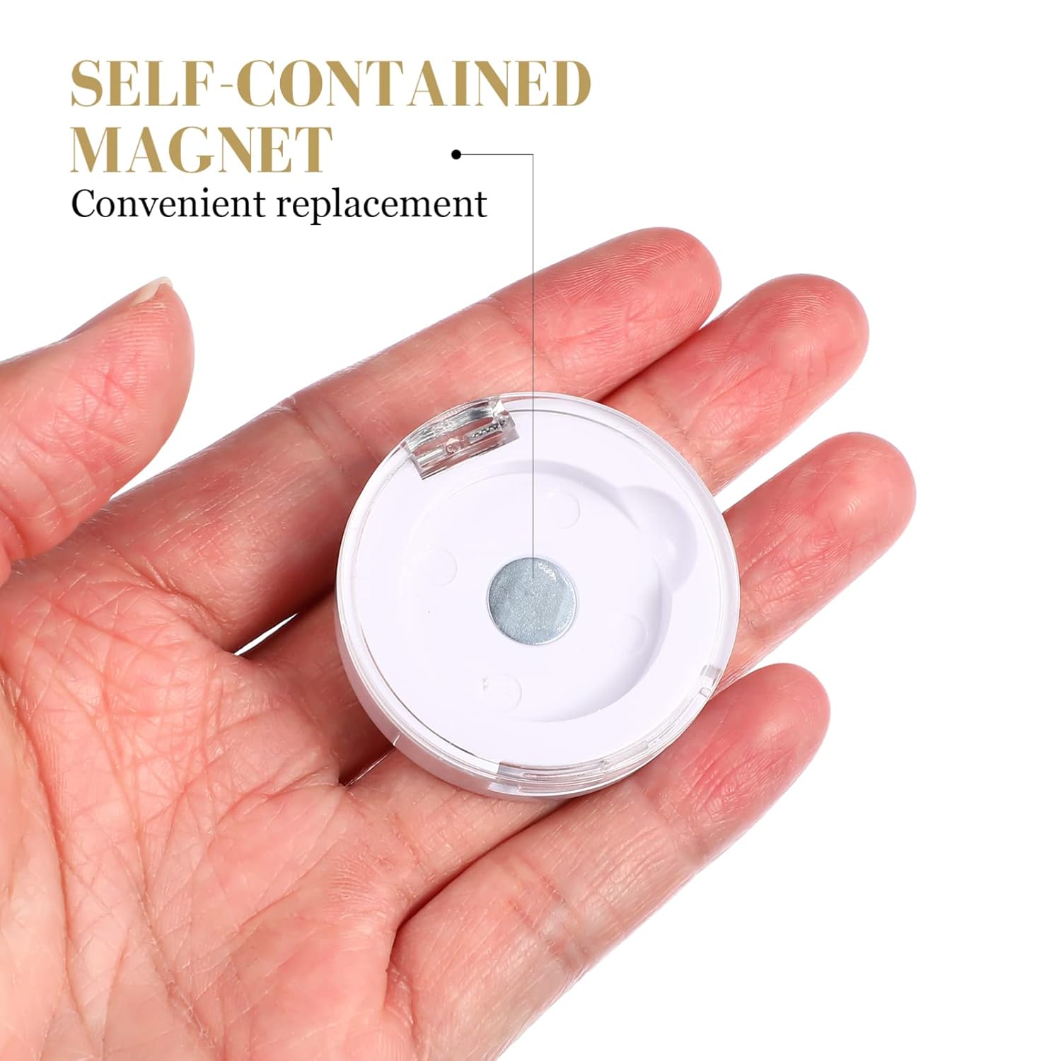 Beaupretty 4 unids sola sombra de ojos caso redondo imanes vacío maquillaje contenedor para cosméticos polvo negro blanco
