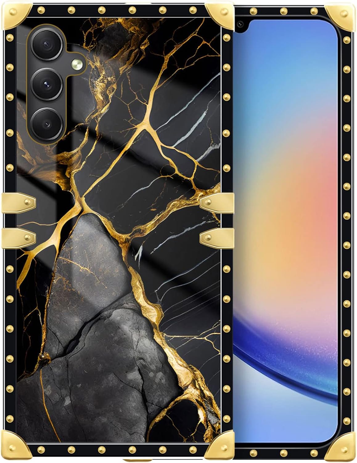 DAIZAG Funda compatible con Samsung Galaxy A54 5G, TPU suave dorado, a prueba de golpes, funda protectora para regalo, patrón de mármol natural