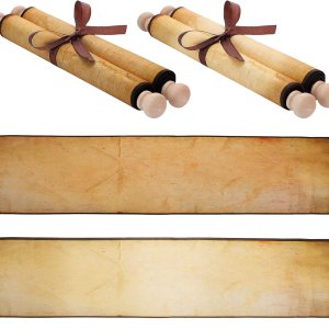 Paquete de 2 rollos de papel vintage en blanco envueltos en barra de madera, pergamino en blanco de larga edad para escribir, dibujar, caligrafía, Paquete de 2 rollos de papel vintage en blanco envueltos en barra de madera, pergamino en blanco de larga edad para escribir, dibujar, caligrafía,