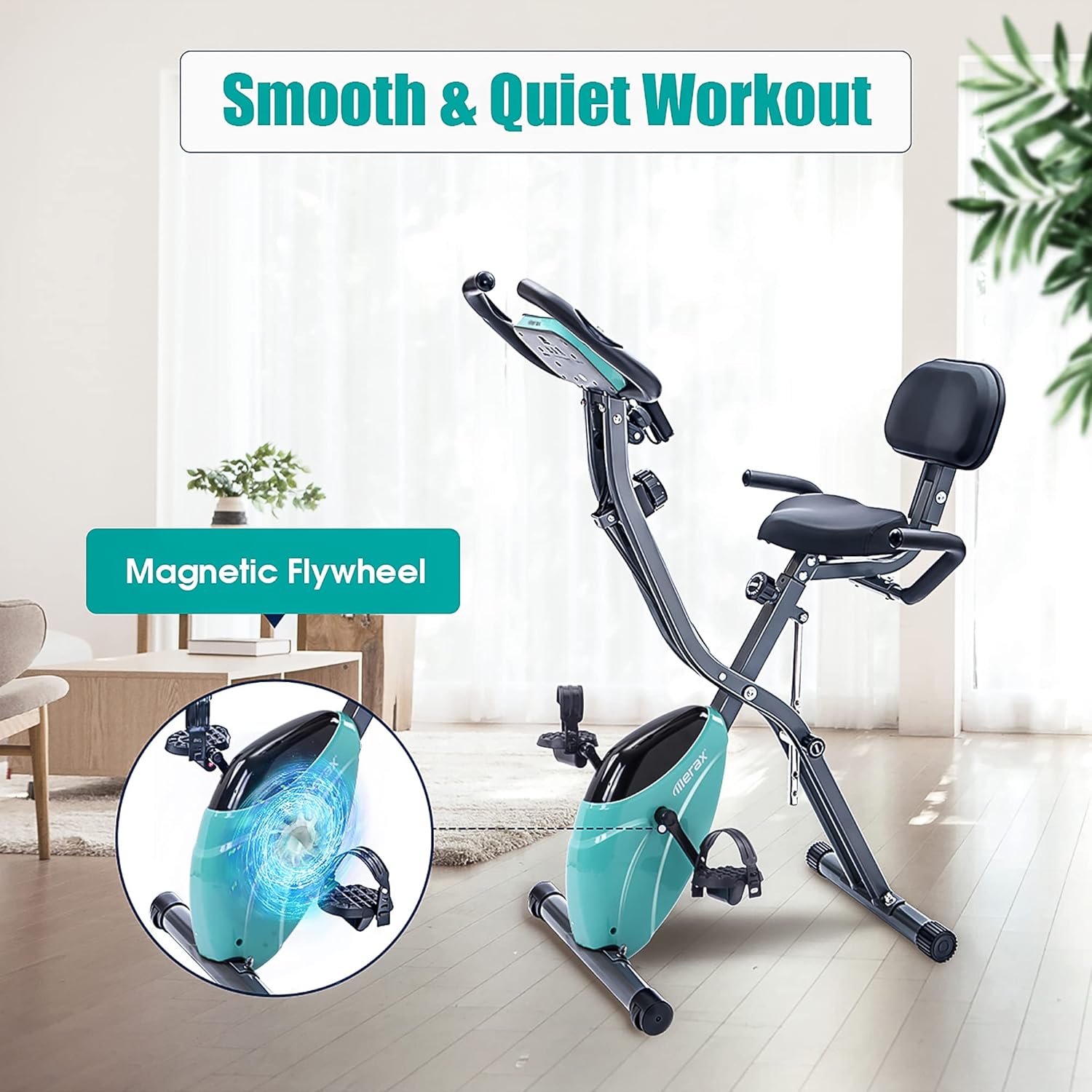 Bicicleta estática plegable para el hogar, bicicleta estática reclinada 3 en 1 para adultos, bicicleta de ciclismo interior, posición vertical de