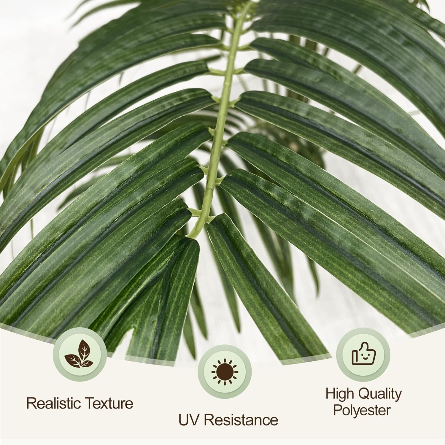 Keeplush Palmera artificial de 5.5 pies de alto, decoración de interiores con 15 troncos y diseño de corteza real, palmera areca tropical sintética