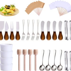 Accesorios para tableros de embutidos (29 piezas) Esparcidores de queso para tablero de embutidos, mini cuchara de servir, tenedor, pinzas, palillo Accesorios para tableros de embutidos (29 piezas) Esparcidores de queso para tablero de embutidos, mini cuchara de servir, tenedor, pinzas, palillo