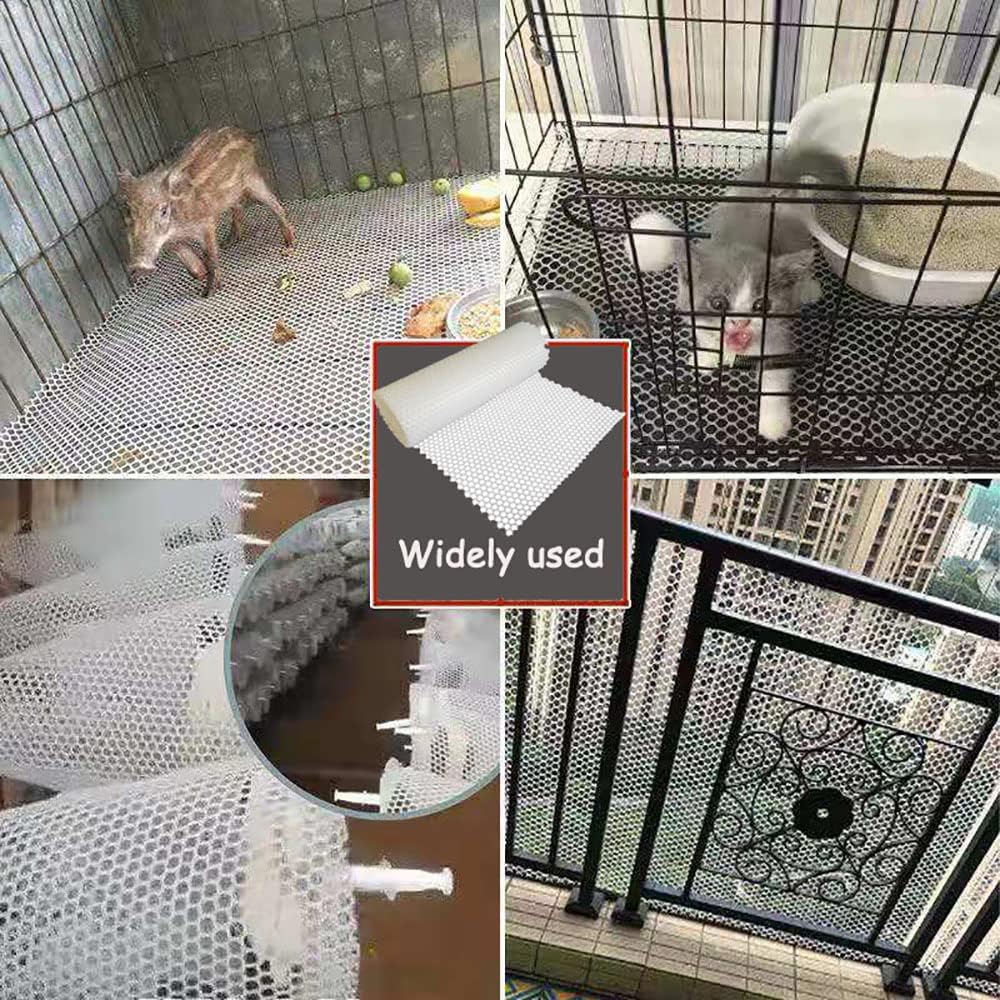 Malla de alambre de plástico blanco de 15.7 pulgadas x 10 pies, malla hexagonal de plástico para pollo, valla de malla de plástico mejorada para