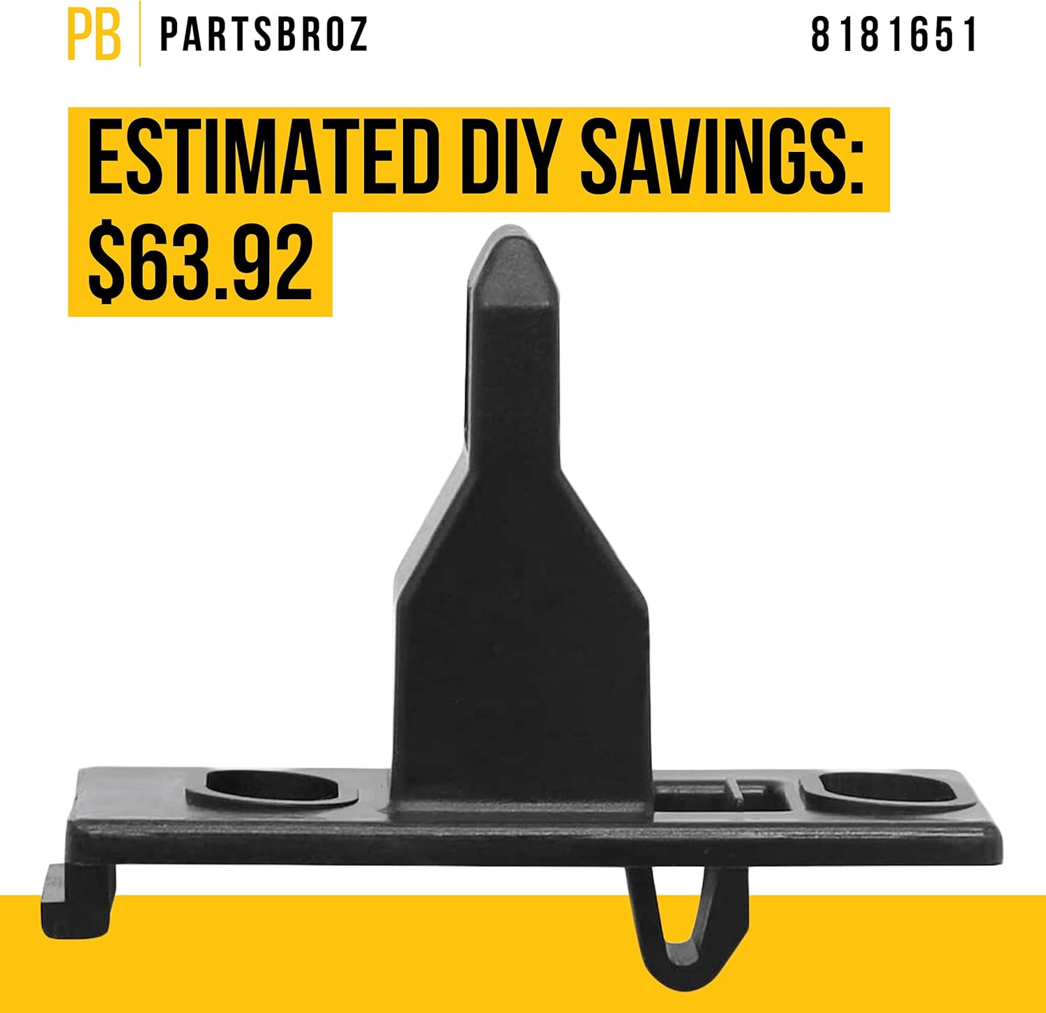 PartsBroz 8181651 – Golpe de puerta para lavadoras Whirlpool (reemplaza los números de pieza WP8181651, AP6011711 y PS11744910