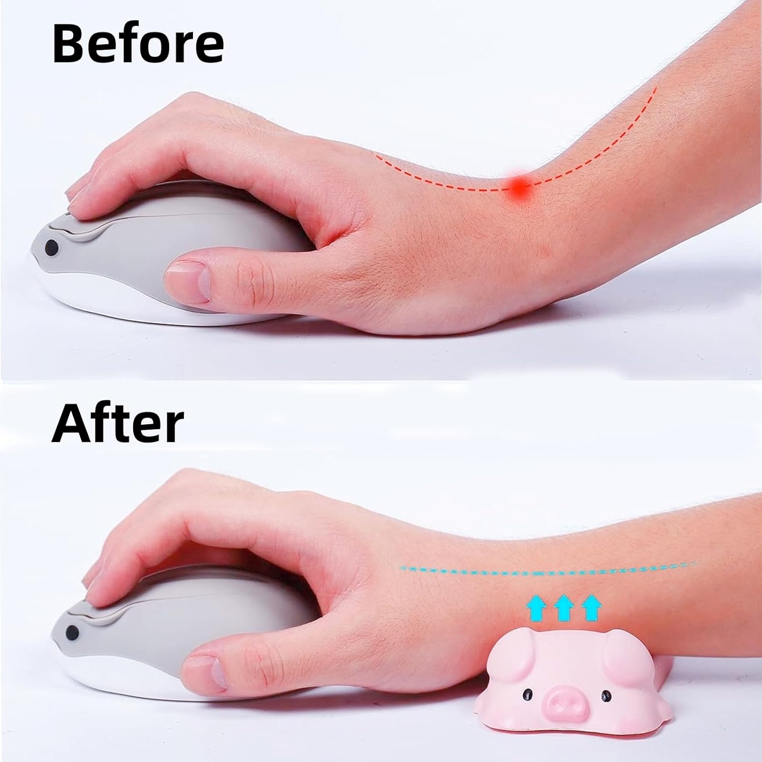 Bonita alfombrilla para mouse con reposamuñecas, mini soporte para mouse y computadora, reposabrazos para escritorio, diseño ergonómico de espuma